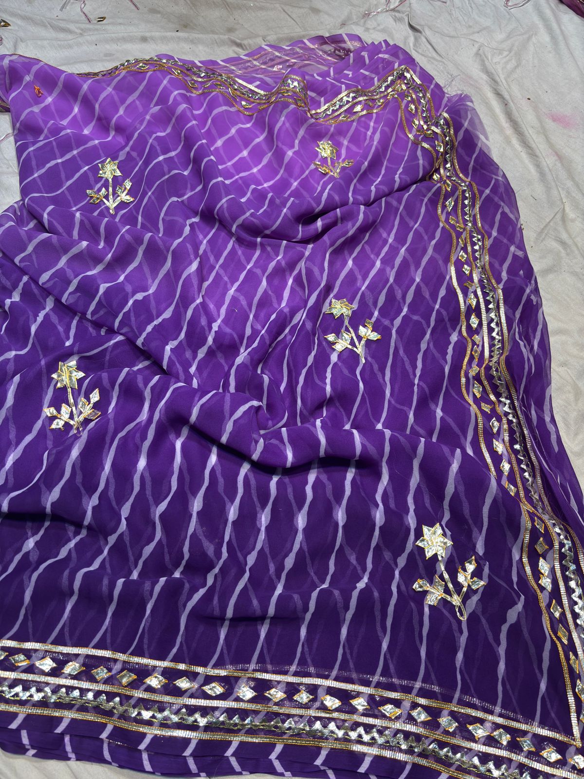 Kayatri New Pure Georgette Heavy Gota Work Saree