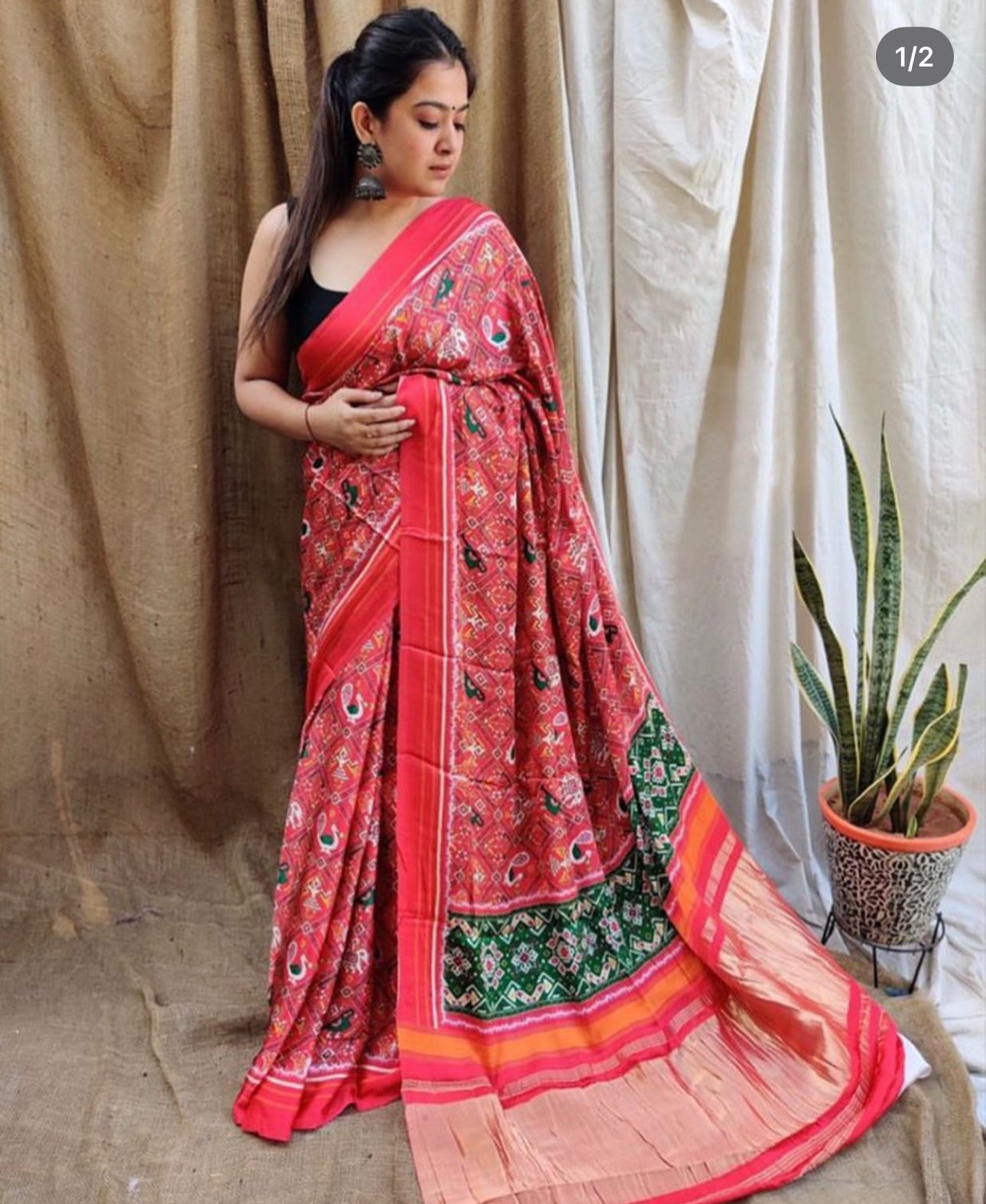 Kayatri New Pure Gaji Silk Bandhej Print With Lagadi Pallu Saree