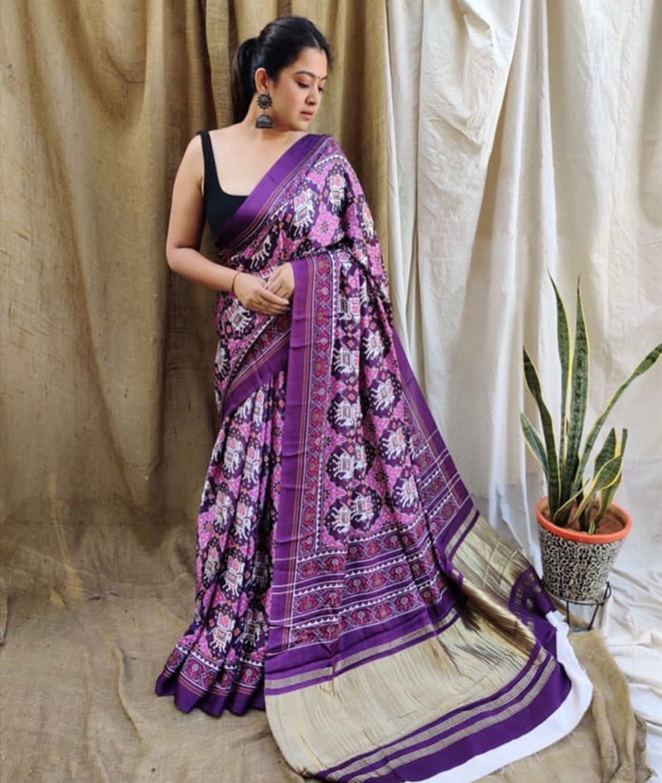 Kayatri New Pure Gaji Silk Bandhej Print With Lagadi Pallu Saree