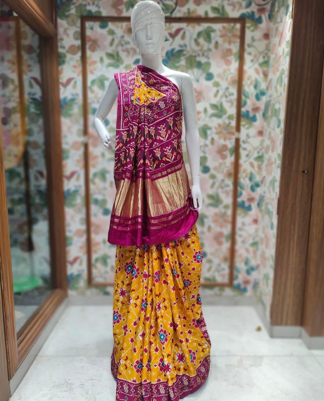 Kayatri New Pure Gaji Silk Bandhej Print With Lagadi Pallu Saree