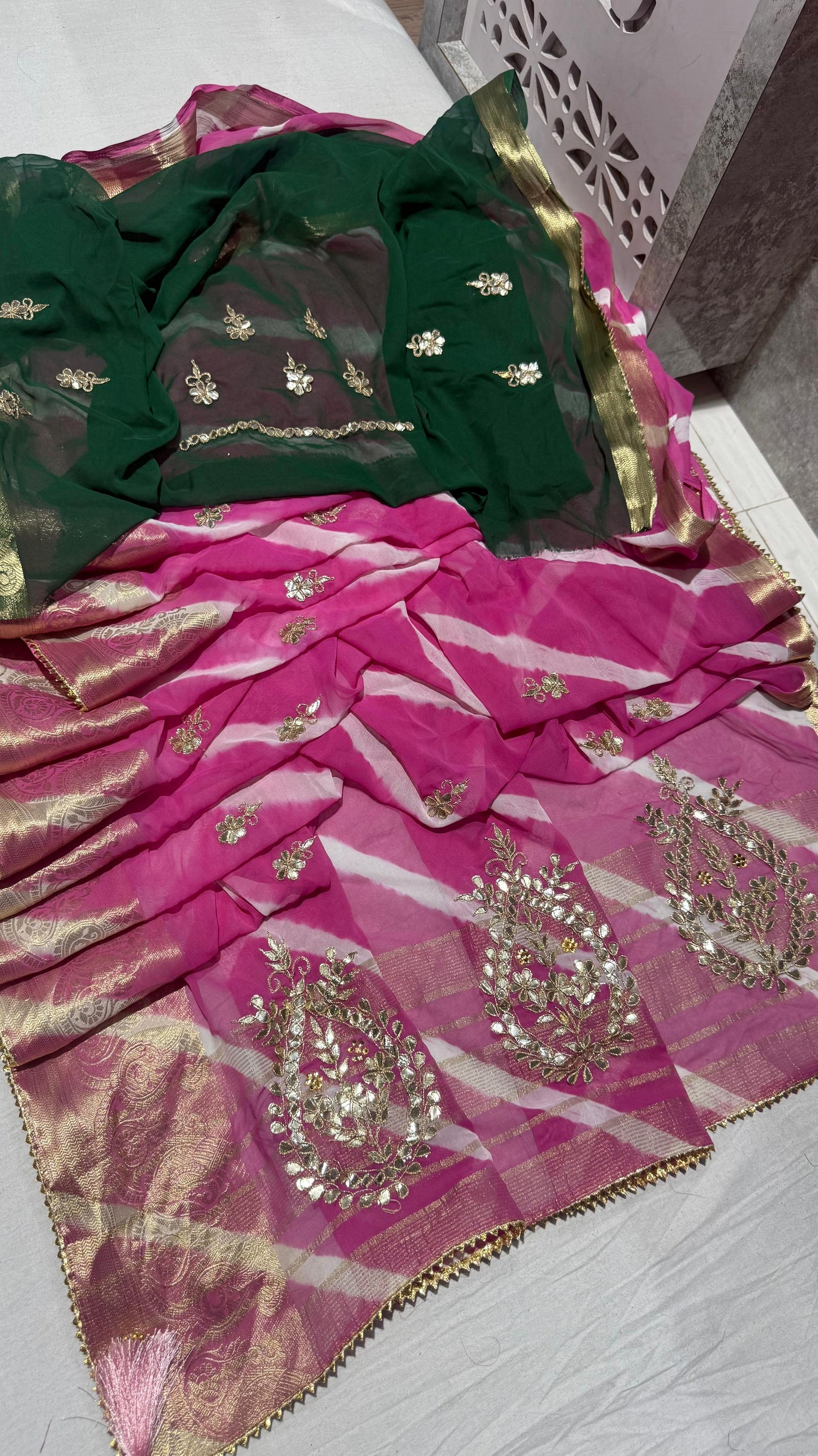 Kayatri New Pure Georgette Zari With Hand Gotapatti Work Saree
