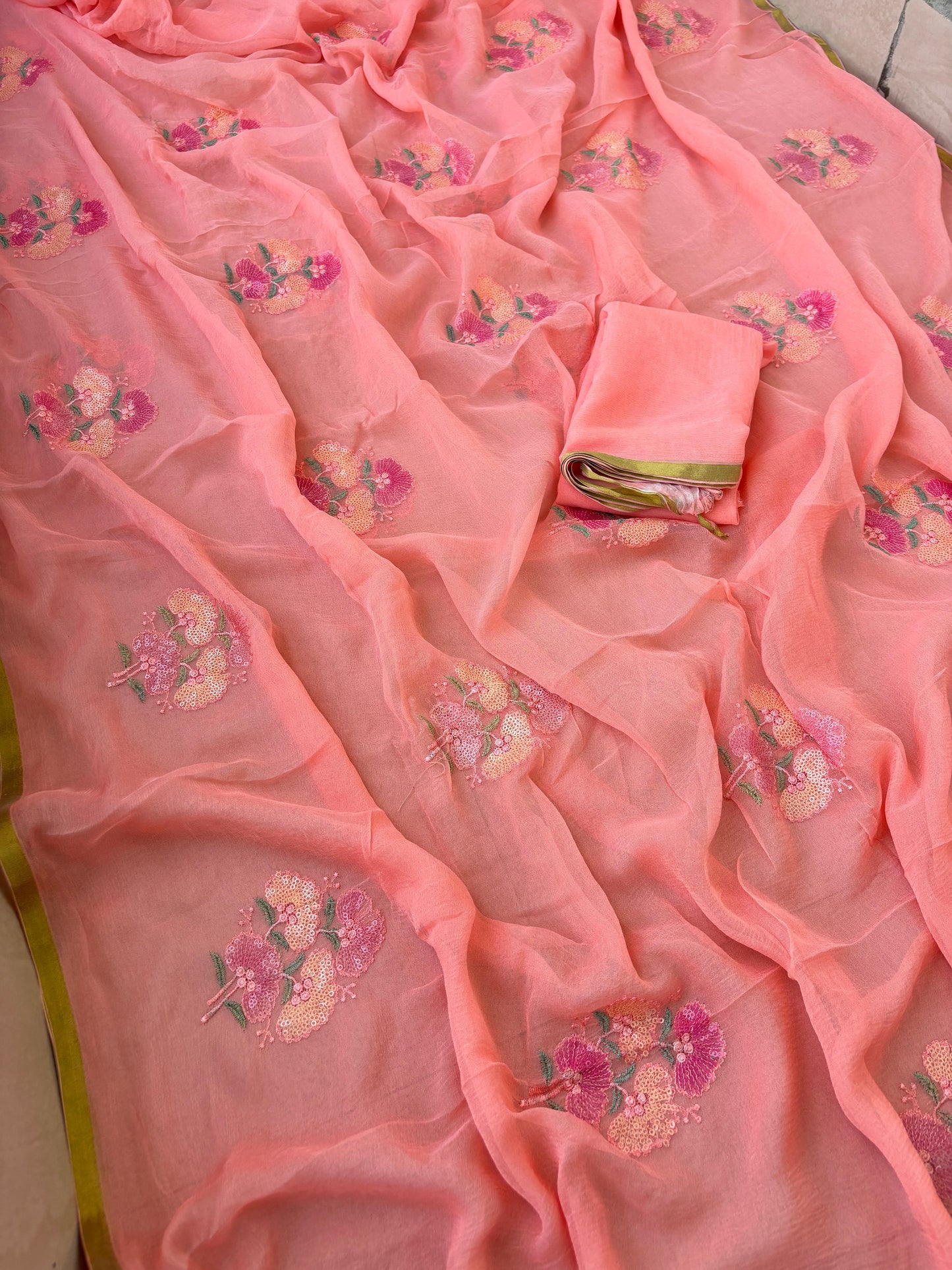 Kayatri New Designer Pure Diamond Chiffon Saree