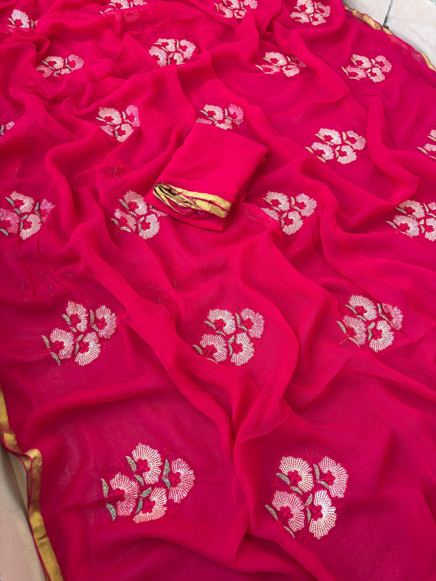 Kayatri New Designer Pure Diamond Chiffon Saree