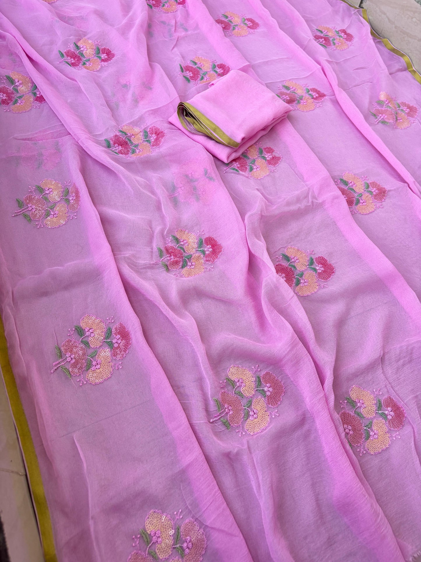 Kayatri New Designer Pure Diamond Chiffon Saree