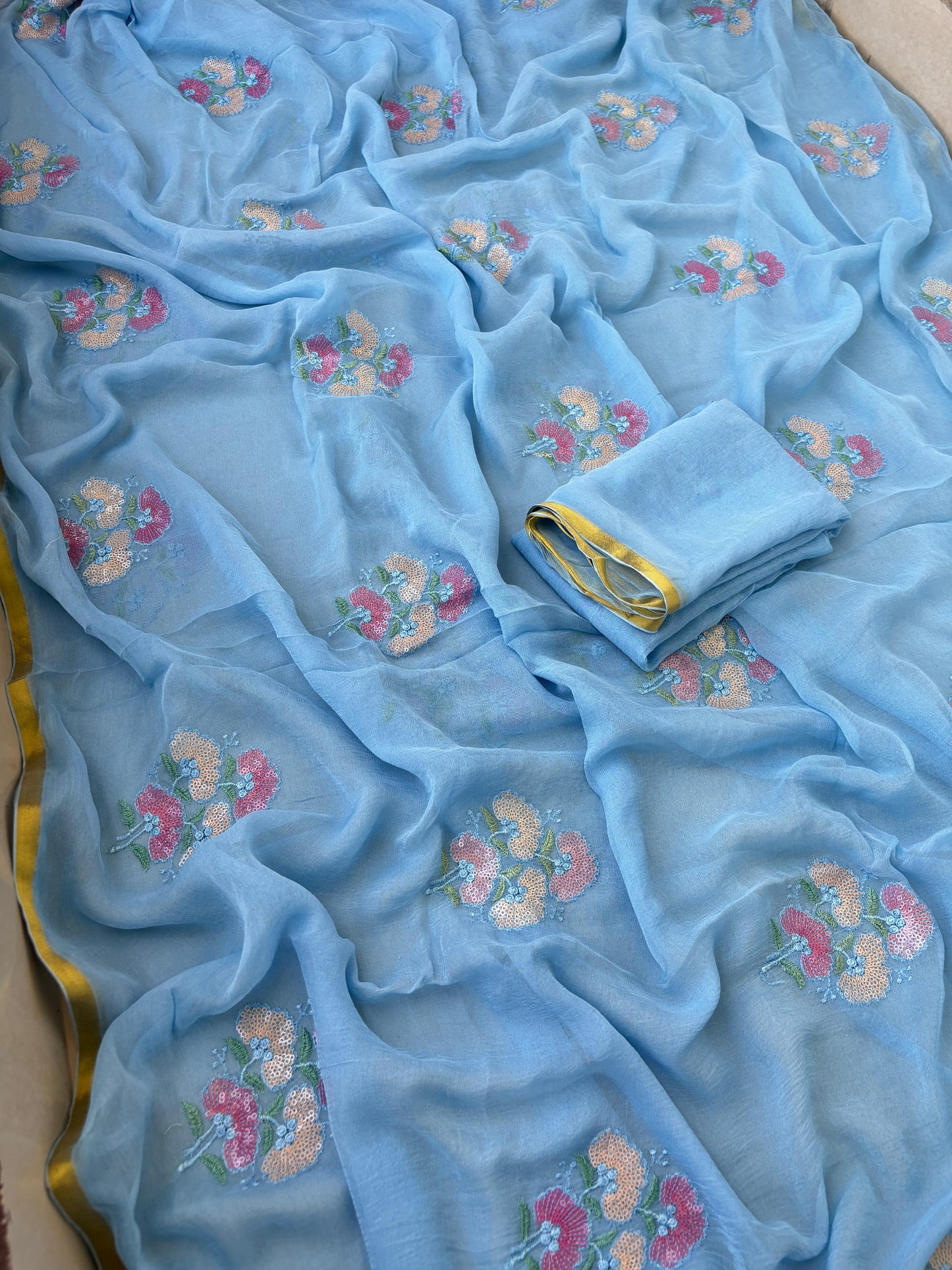 Kayatri New Designer Pure Diamond Chiffon Saree
