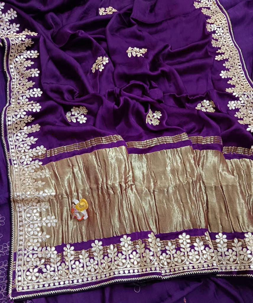 Kayatri New Pure Gaji Silk Hand Gotapatti Saree