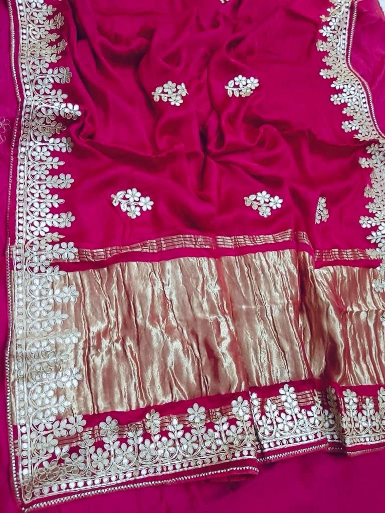 Kayatri New Pure Gaji Silk Hand Gotapatti Saree