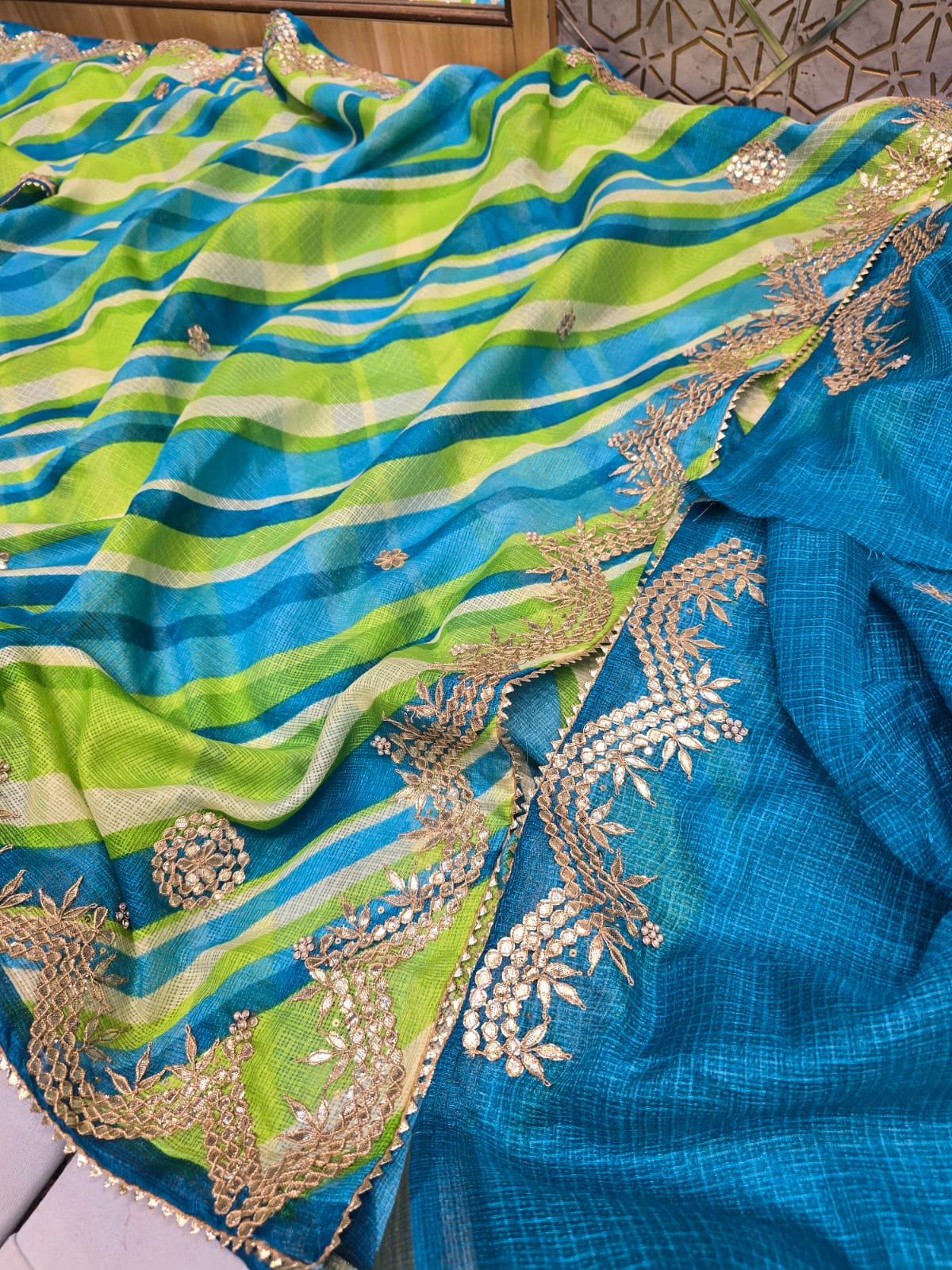 Kayatri New Pure Munga Cotton Checks Saree