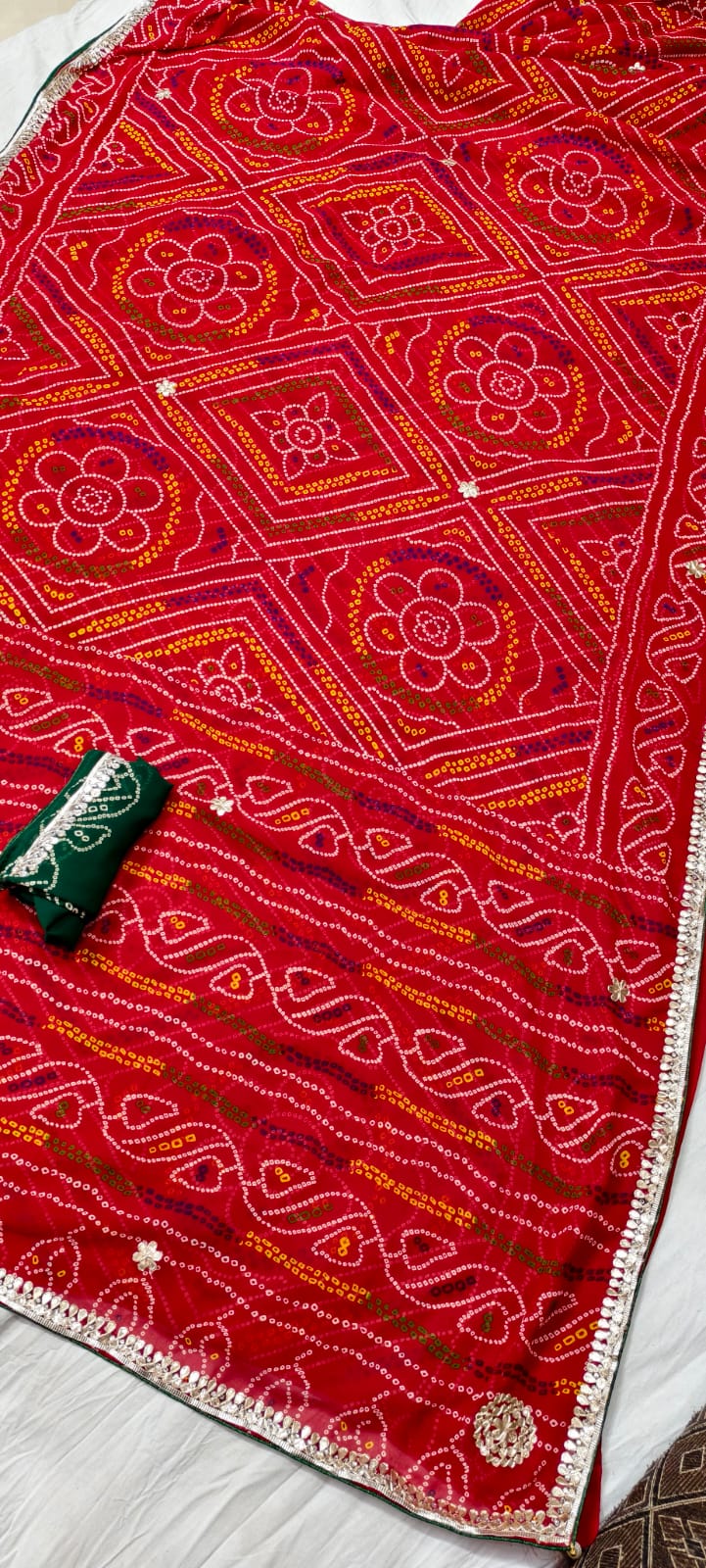 Kayatri New Pure Georgette Gotapatti Work Saree