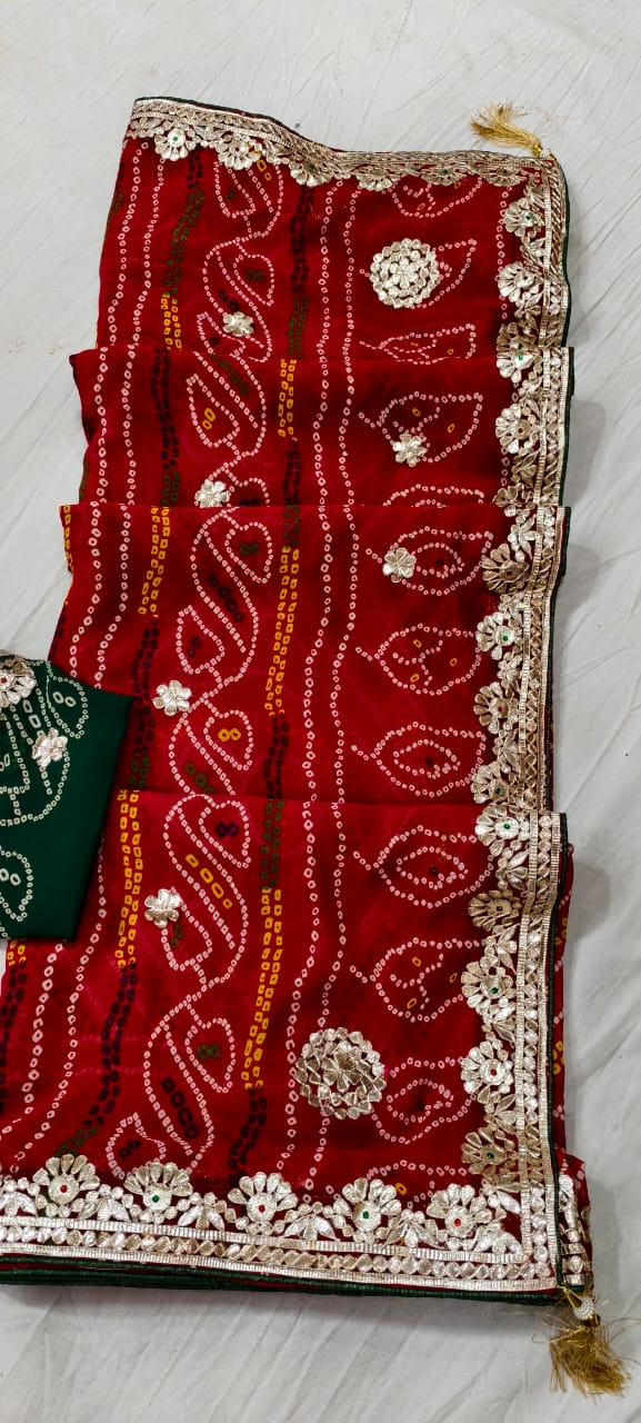 Kayatri New Pure Georgette Bandhani Style Saree