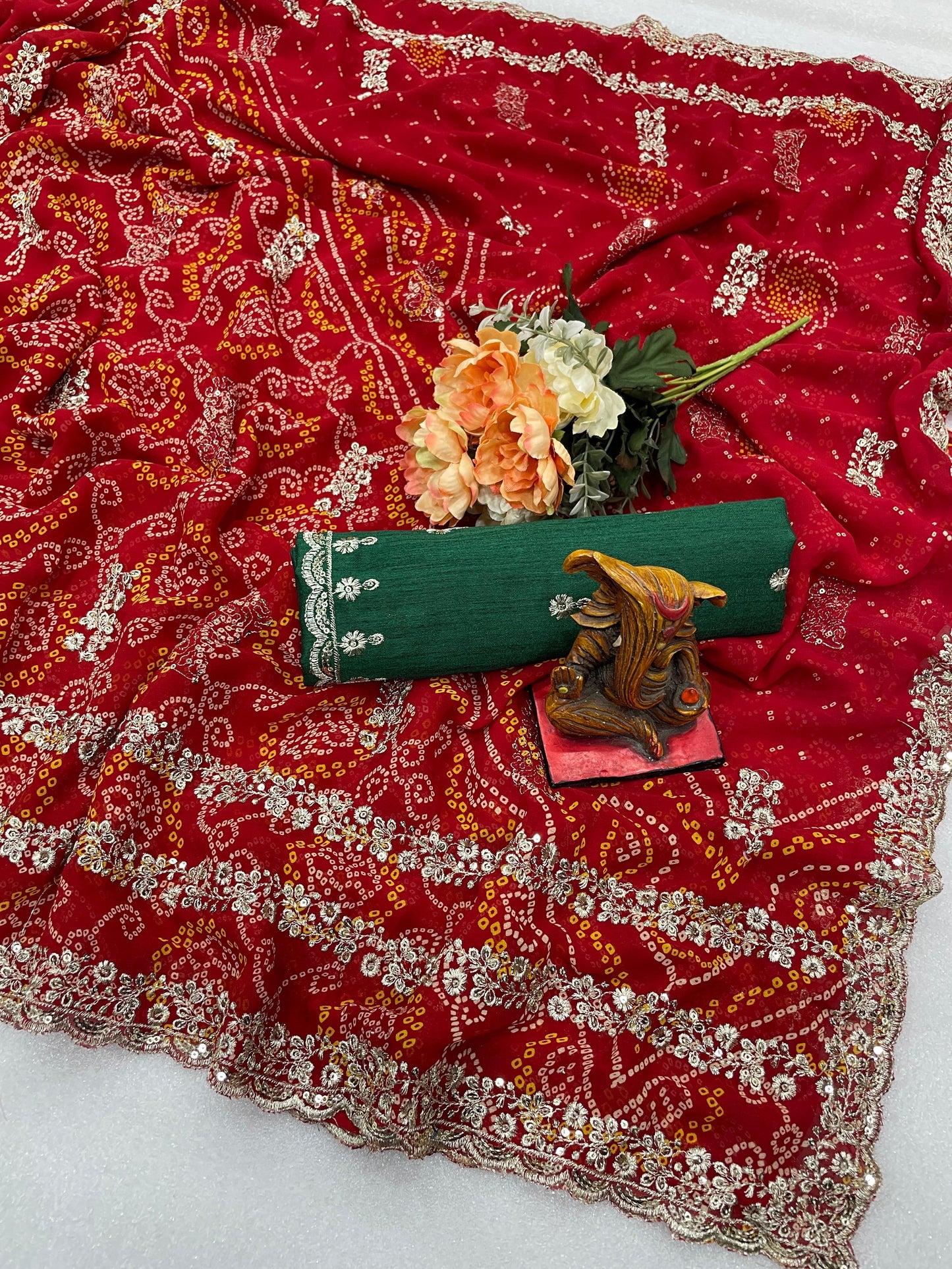 Kayatri New Beautiful Heavy Georgette Bandhani Saree