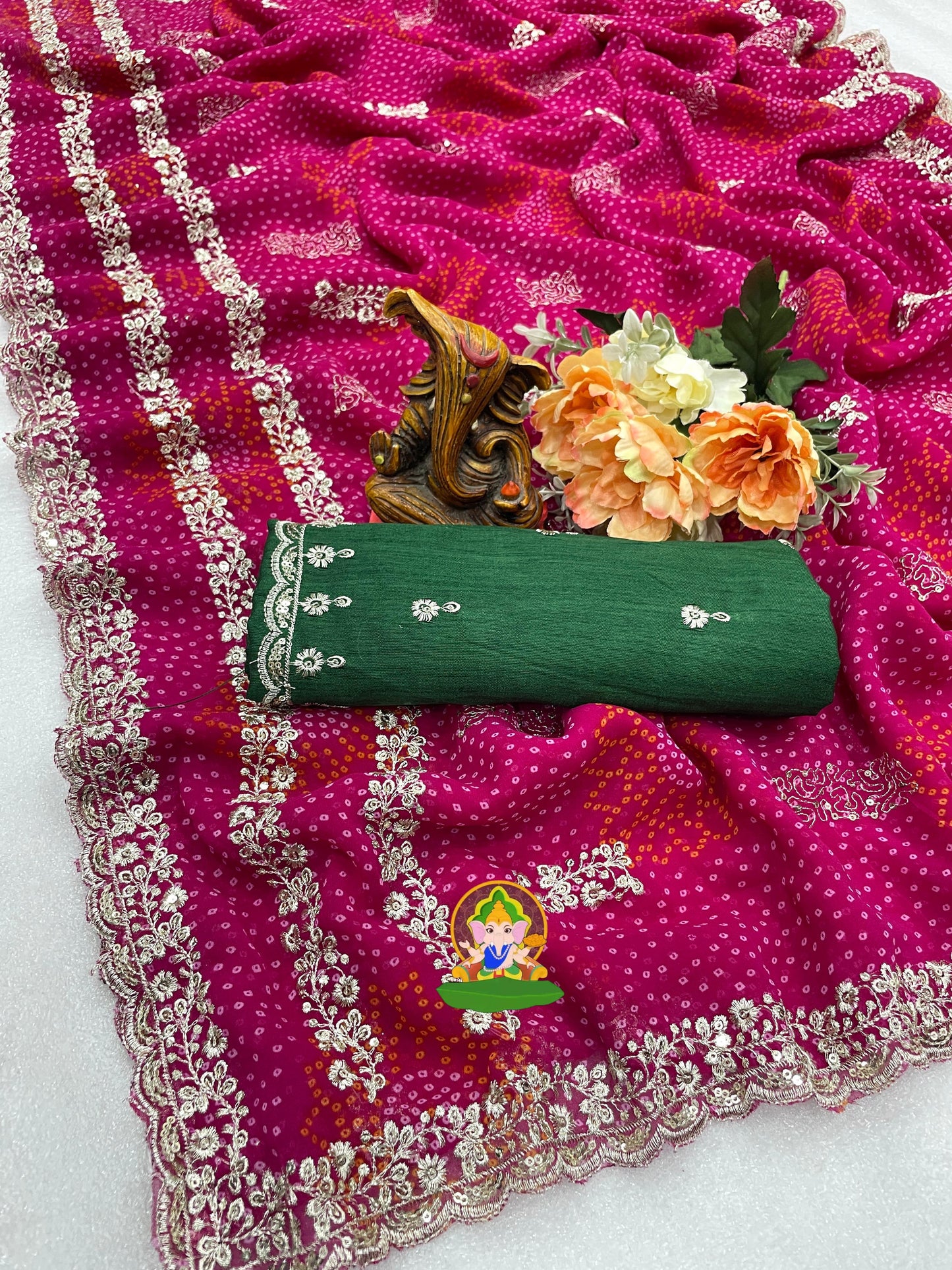 Kayatri New Beautiful Heavy Georgette Bandhani Saree