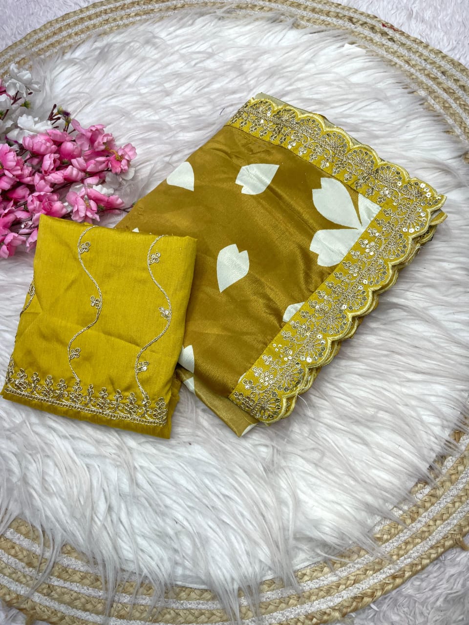 Kayatri New Pure Natural Chinon Digital Print Saree