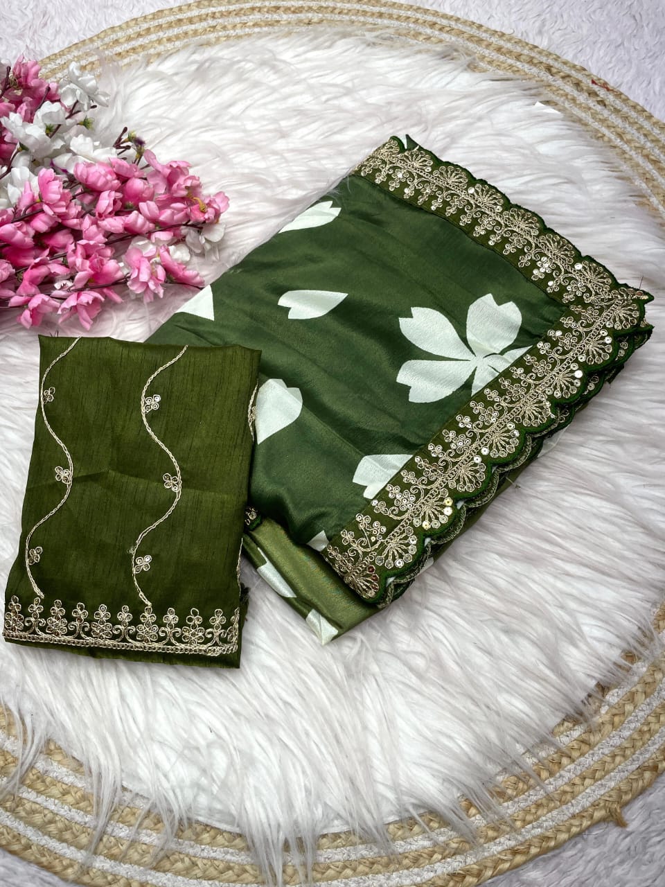 Kayatri New Pure Natural Chinon Digital Print Saree