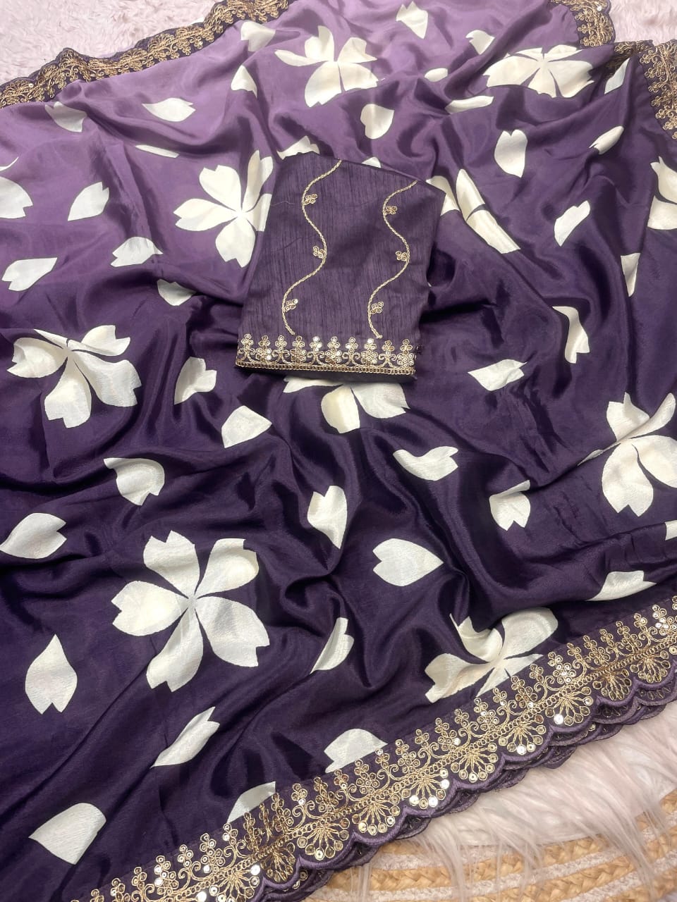Kayatri New Pure Natural Chinon Digital Print Saree