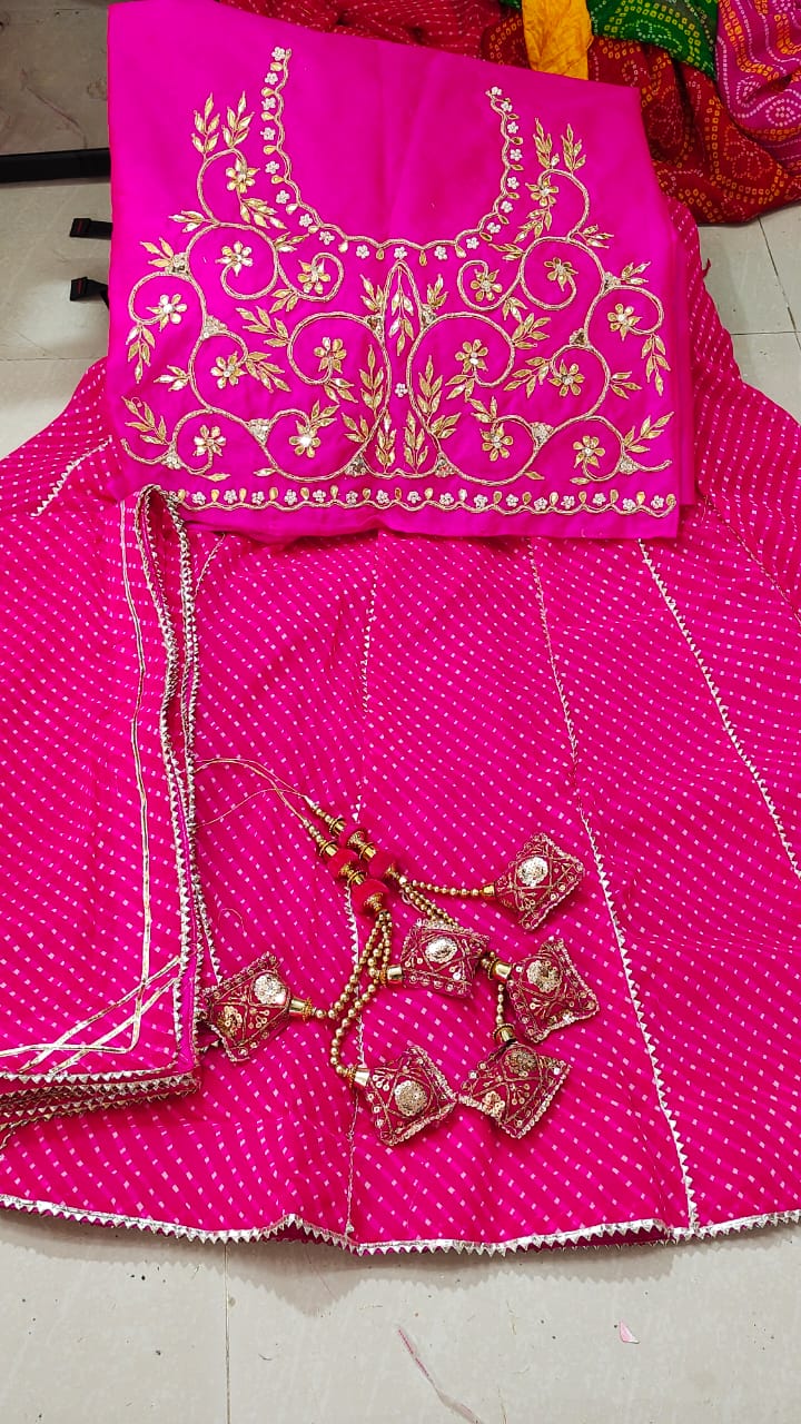 Kayatri New Pure CYC Georgette Gota Bijiya Work Lehenga