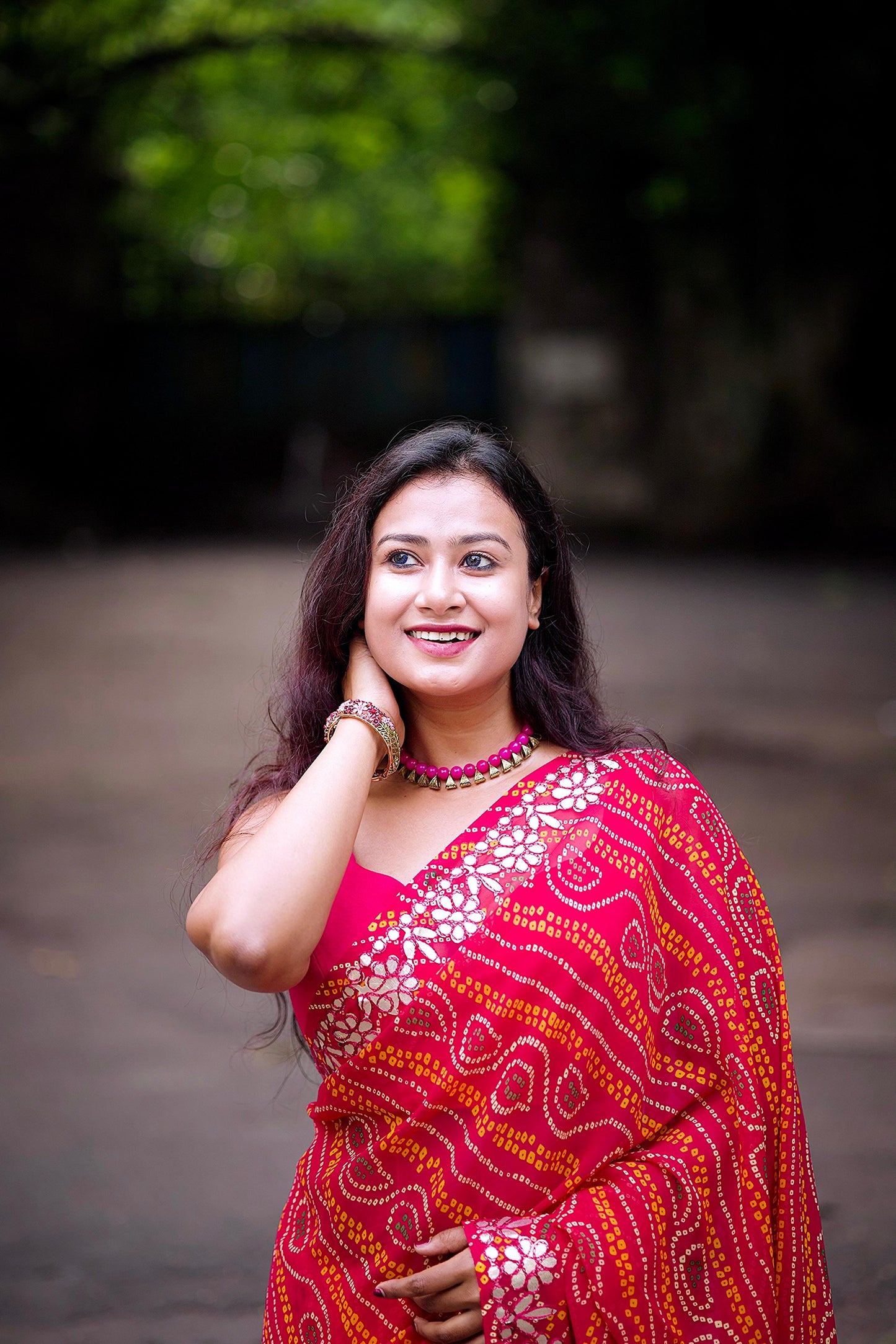 Kayatri New Viscose Georgette Bandhani Style Saree
