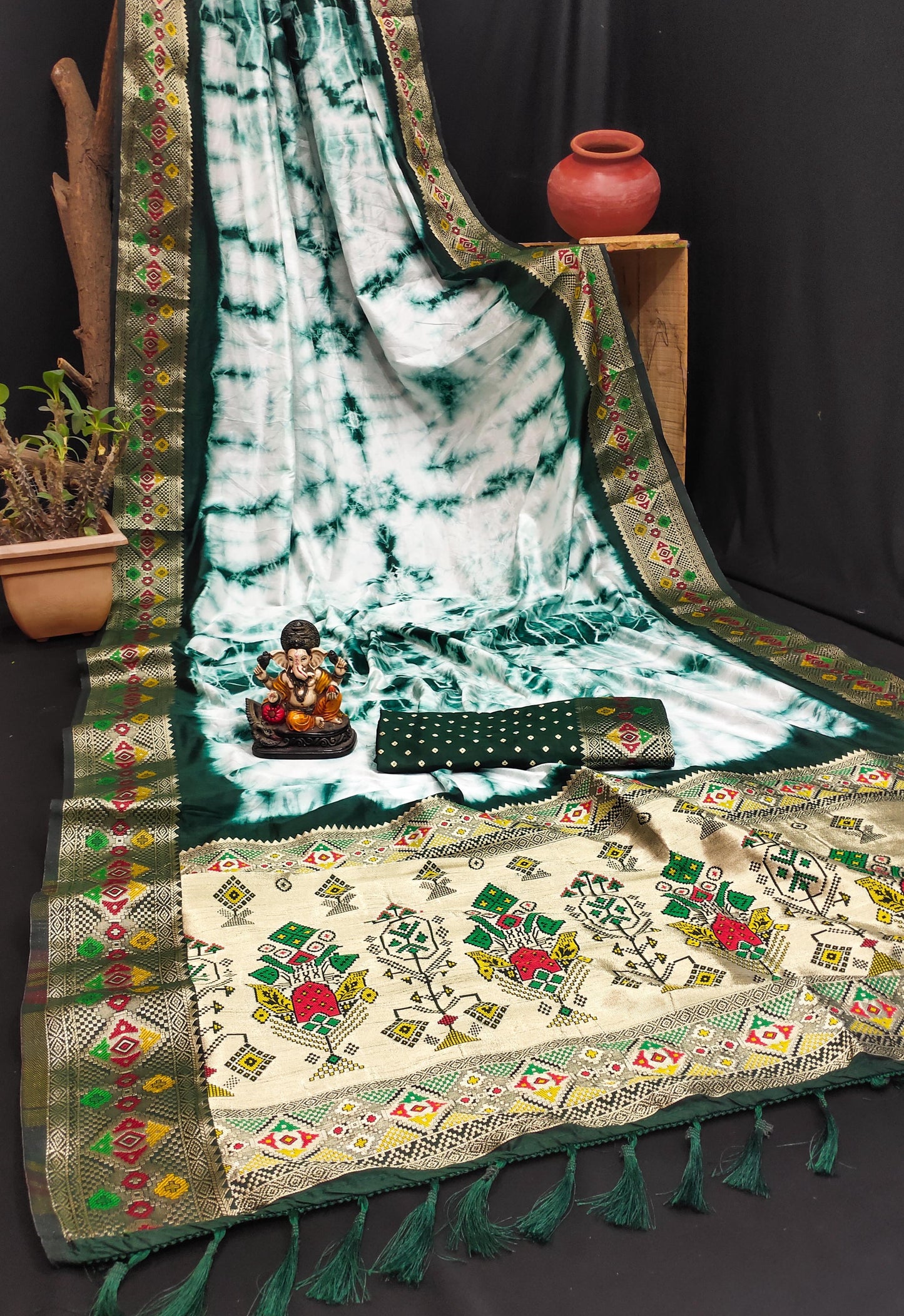 Kayatri New Shibori Print Paithani Silk Saree
