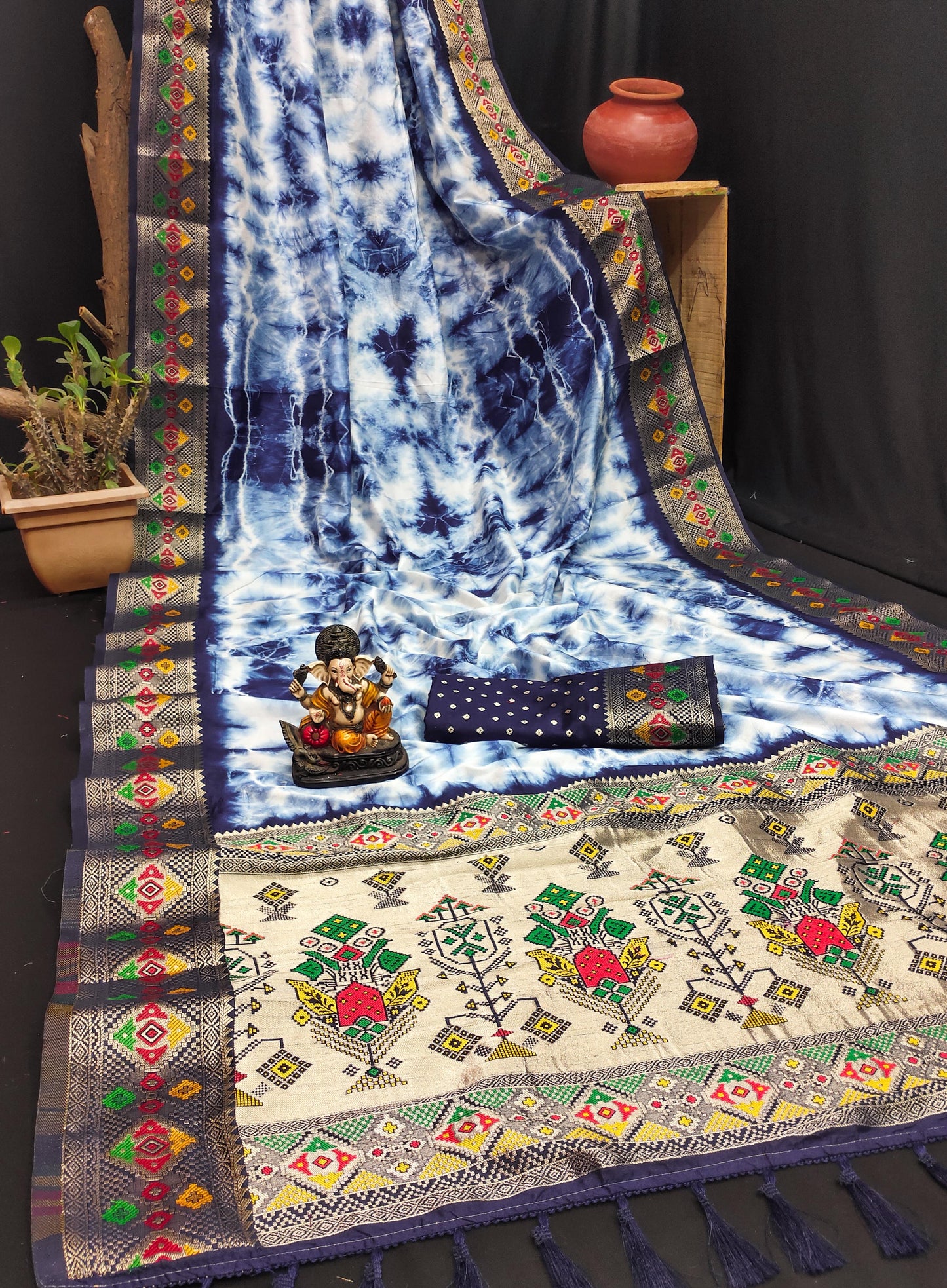 Kayatri New Shibori Print Paithani Silk Saree