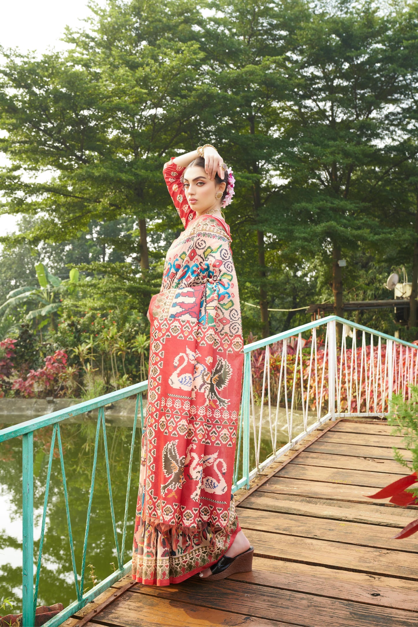 Kayatri New Tussar Silk Patola Print Saree