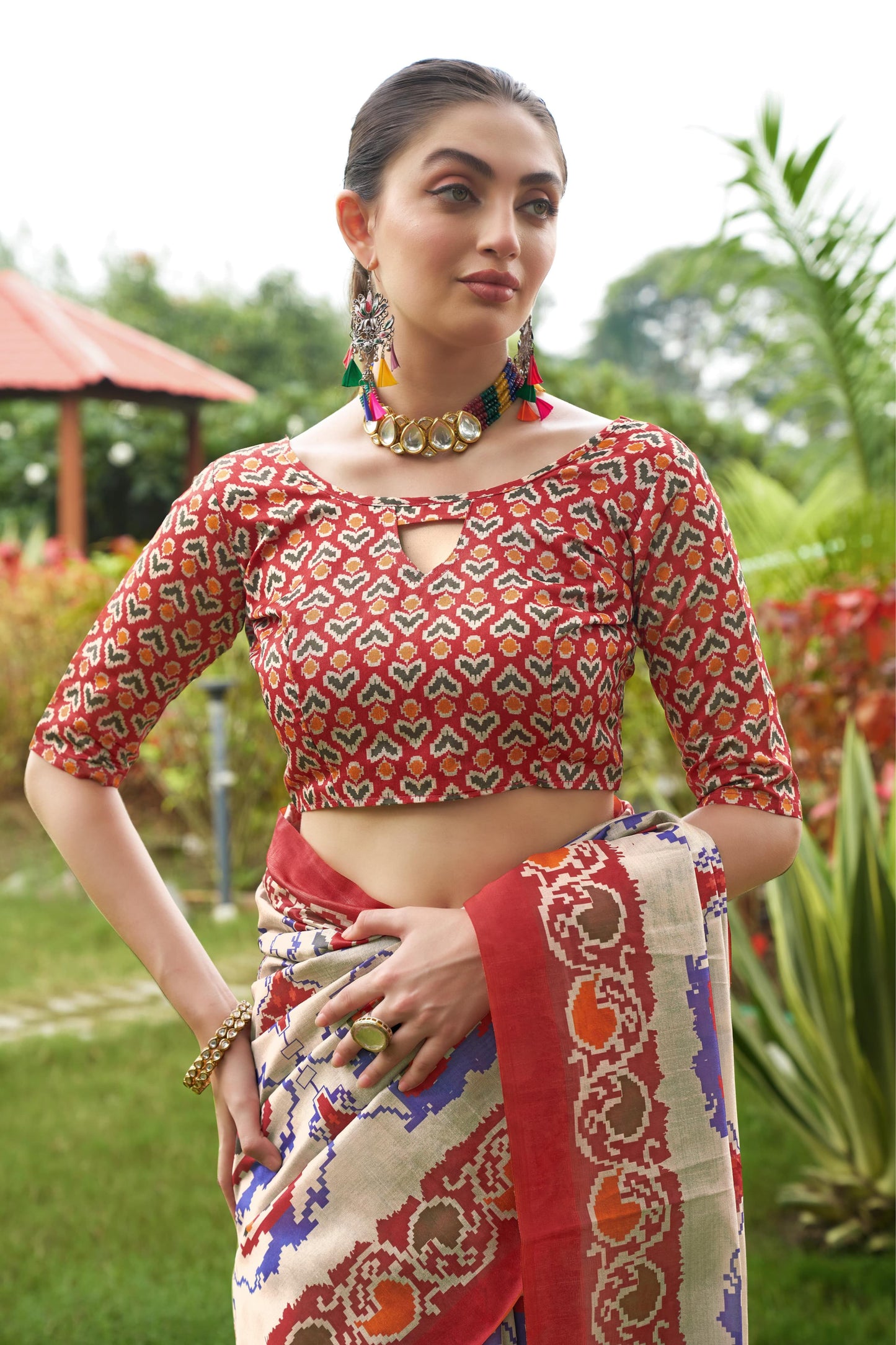Kayatri New Tussar Silk Patola Print Saree