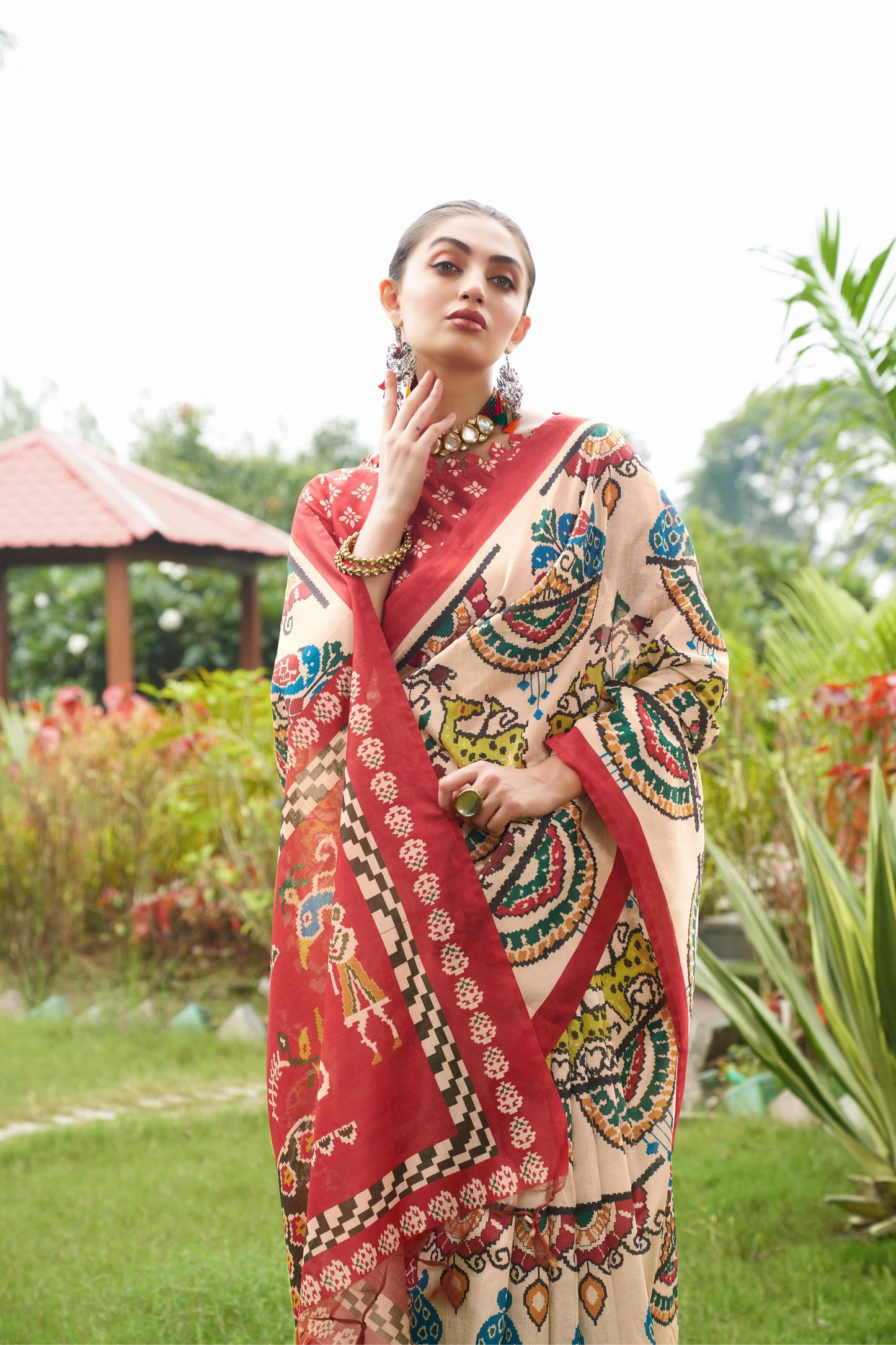 Kayatri New Tussar Silk Patola Print Saree