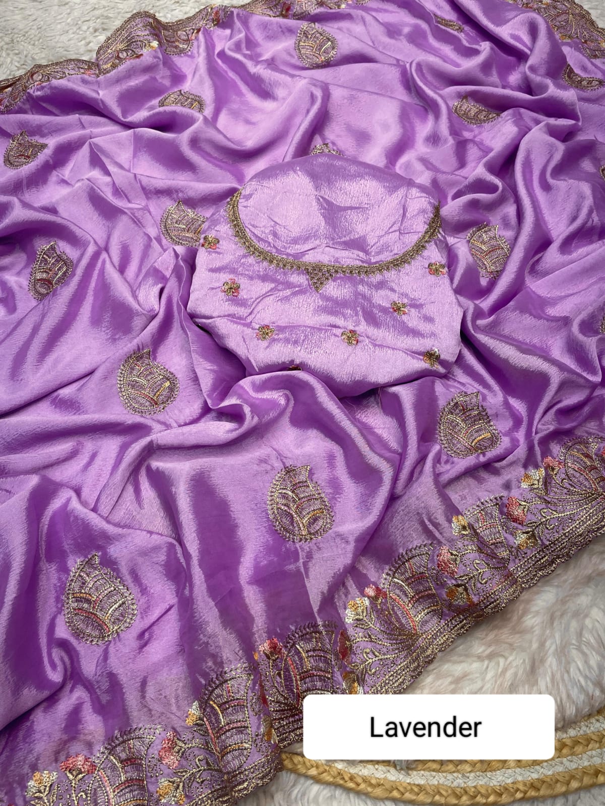 Kayatri New Soft Chinon Embroidery Work Saree