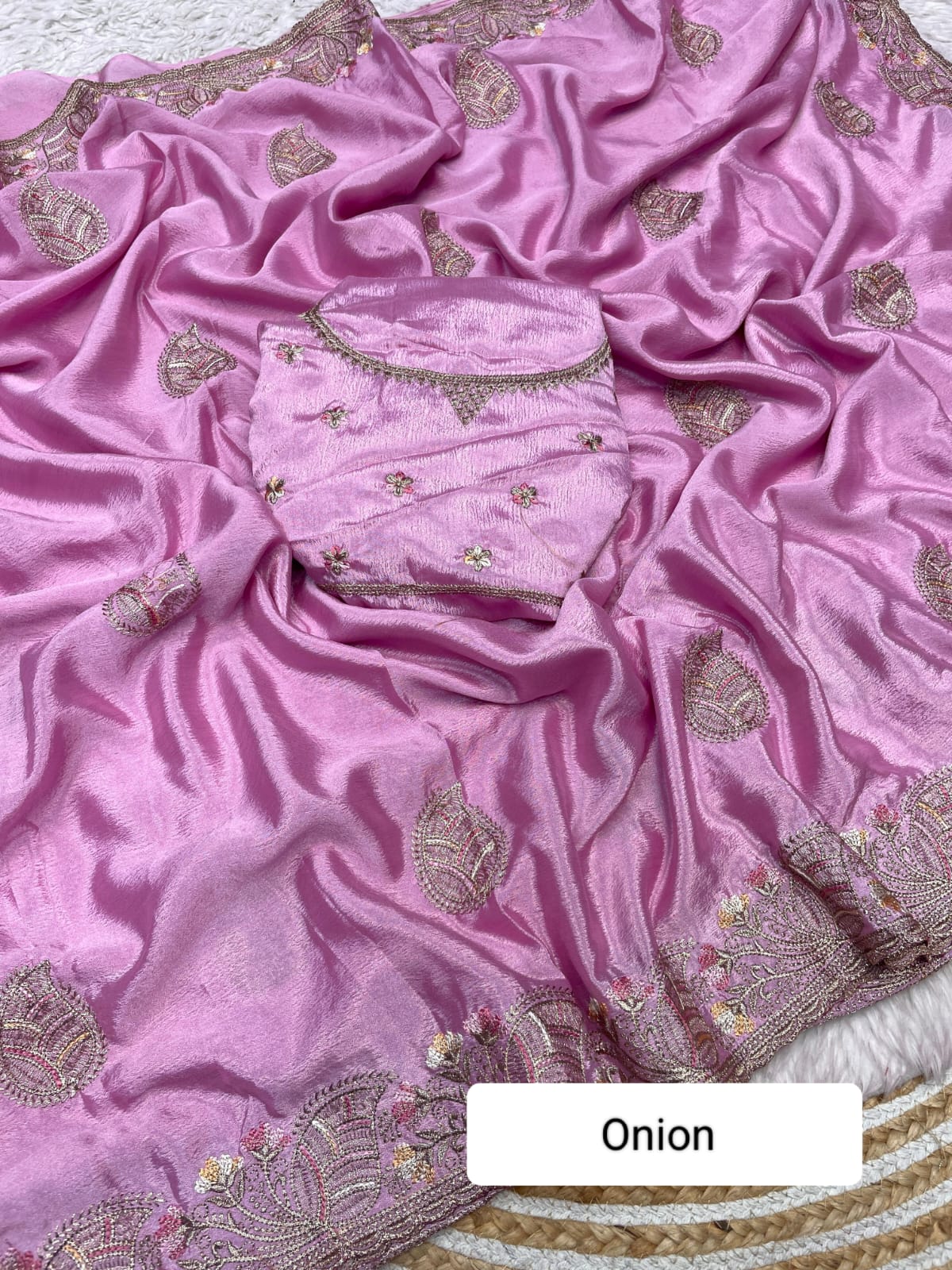 Kayatri New Soft Chinon Embroidery Work Saree
