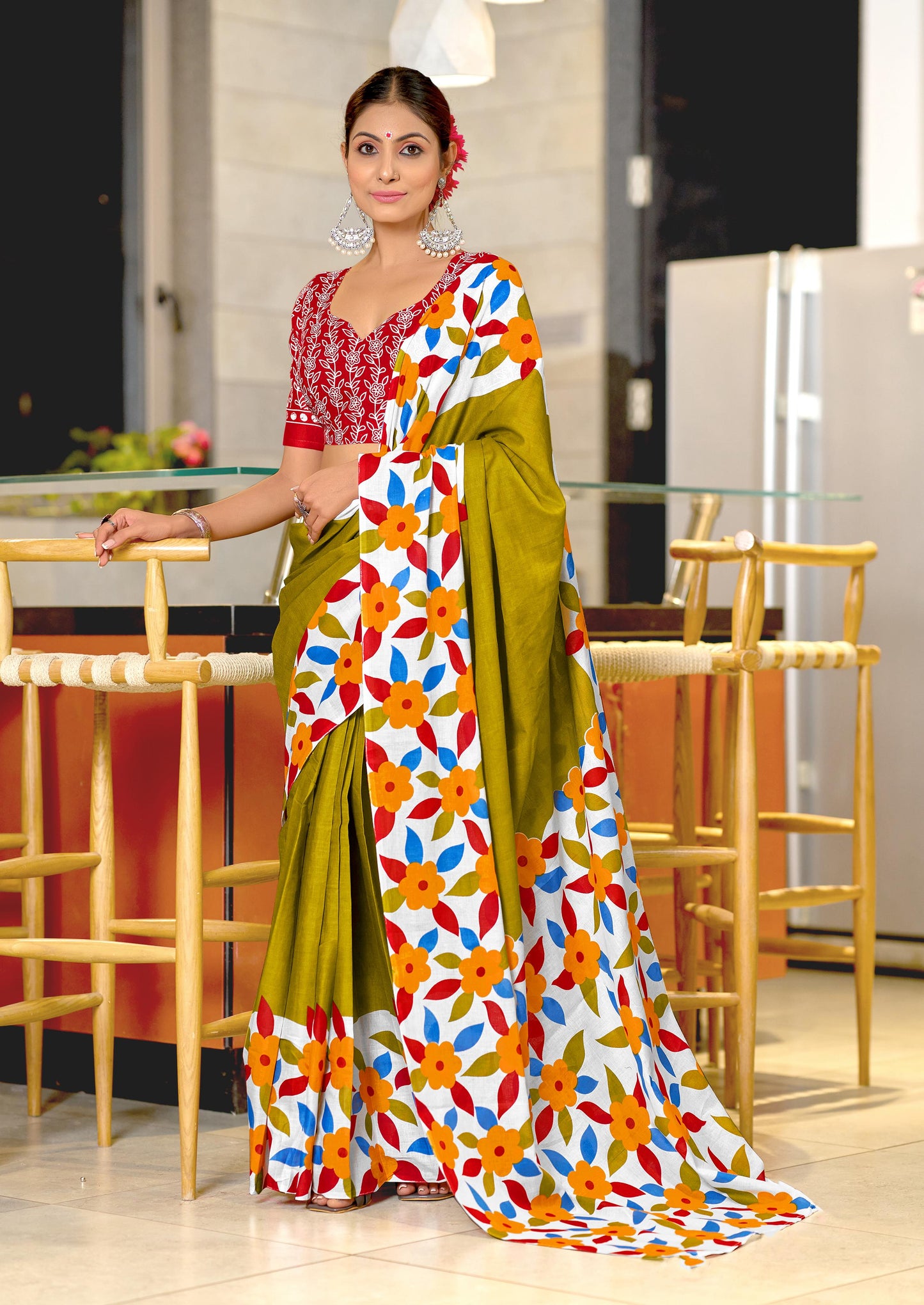 Kayatri New Soft Pure Cotton Printed Saree