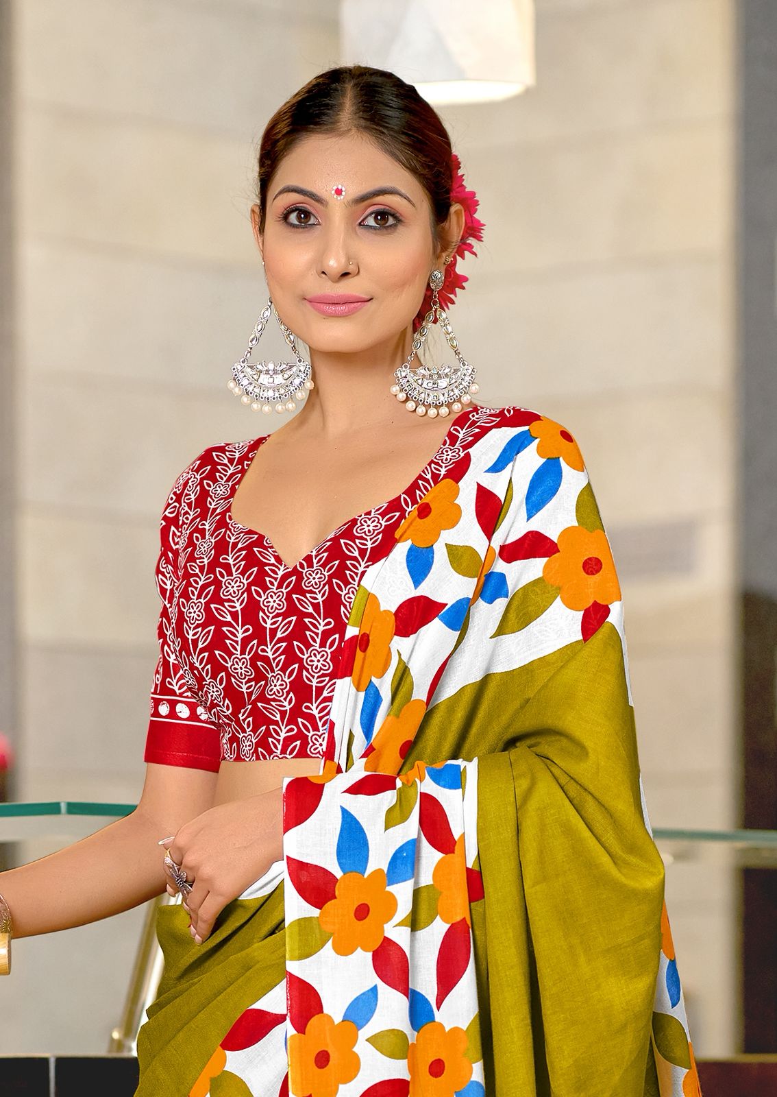 Kayatri New Soft Pure Cotton Printed Saree