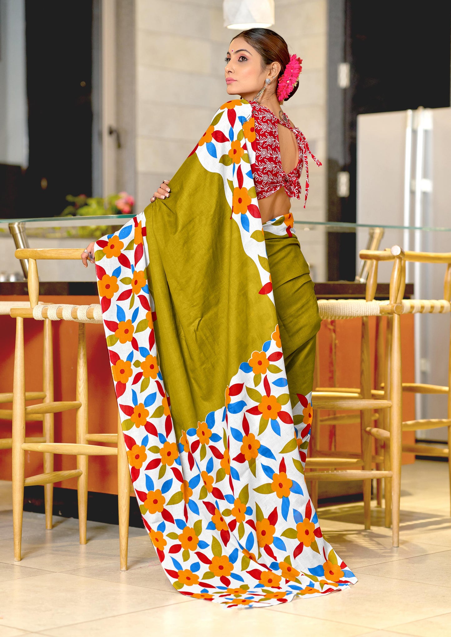 Kayatri New Soft Pure Cotton Printed Saree