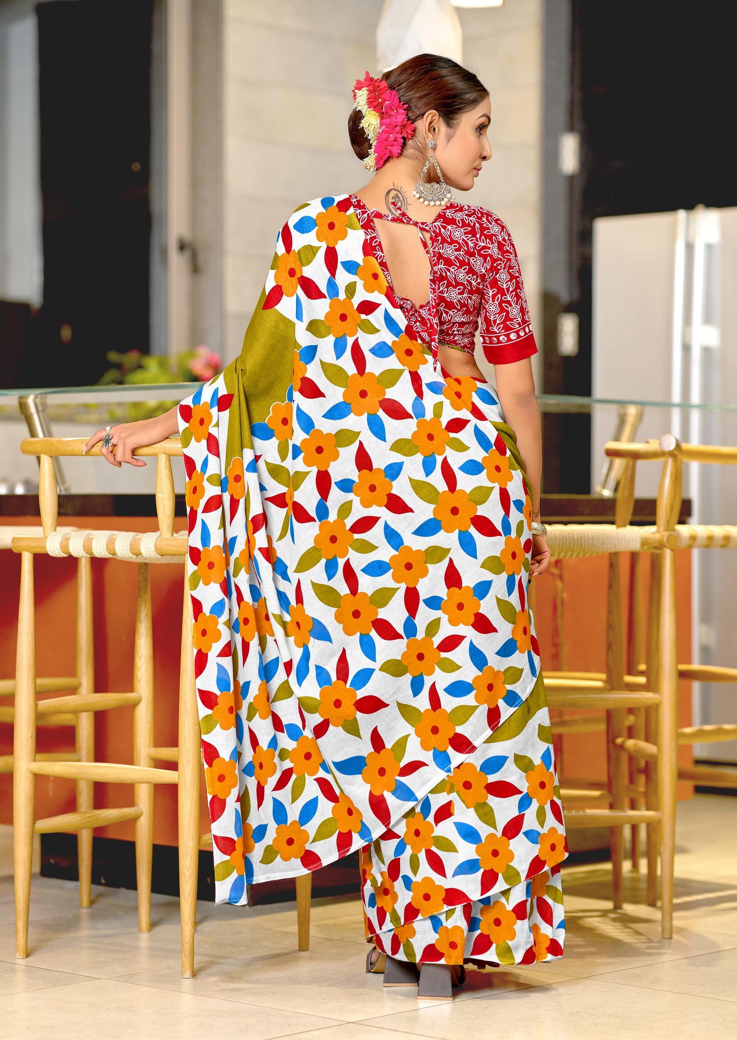 Kayatri New Soft Pure Cotton Printed Saree