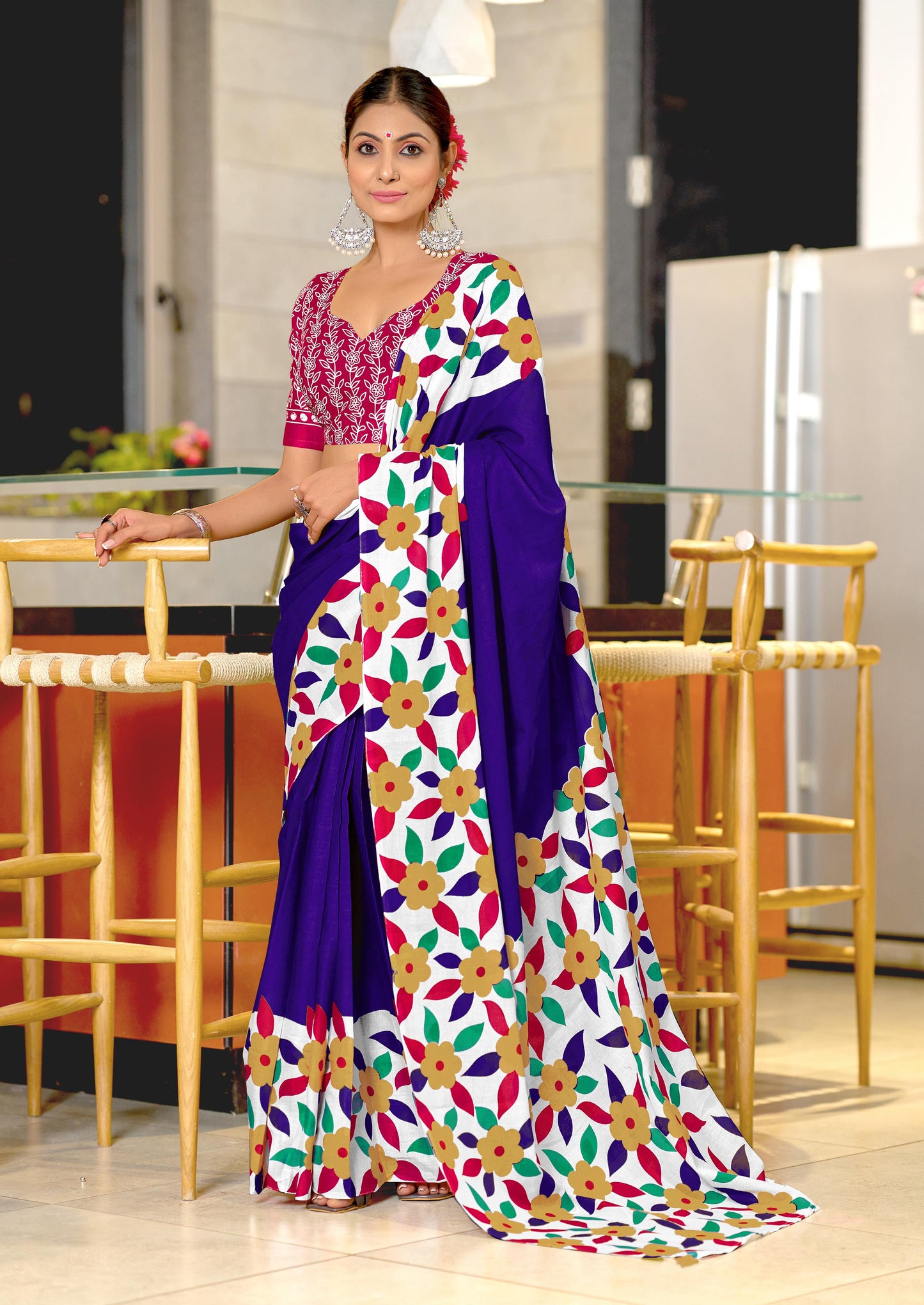 Kayatri New Soft Pure Cotton Printed Saree