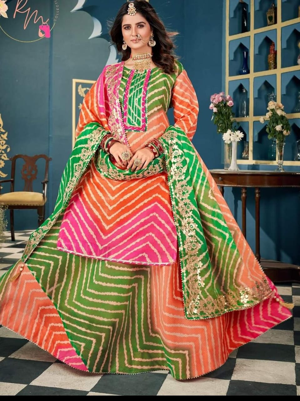 Kayatri New Kota Doria Gotapatti Work Leheriya Style Lehenga