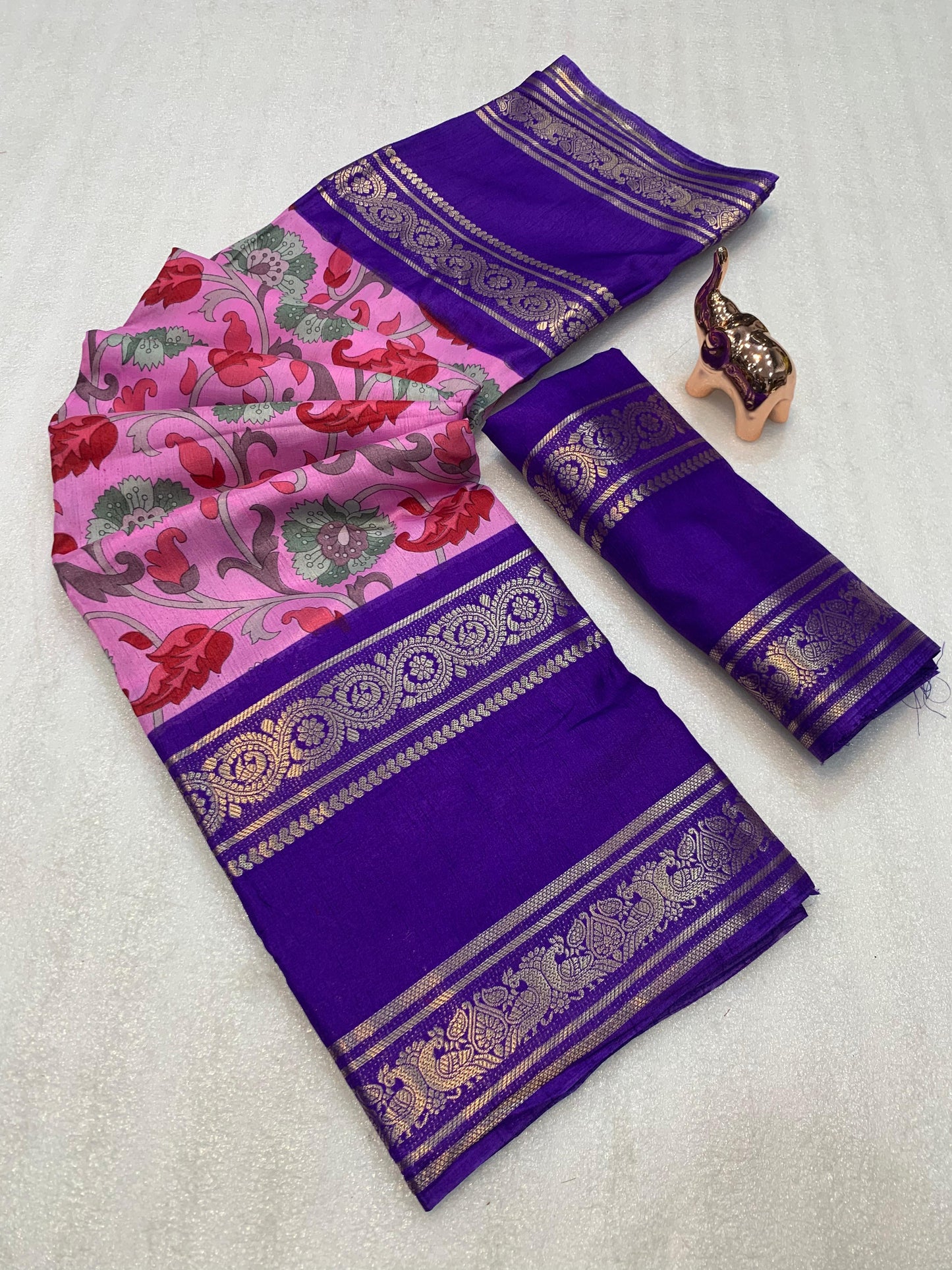 Kayatri New Soft Silk Kalamkari Print Saree
