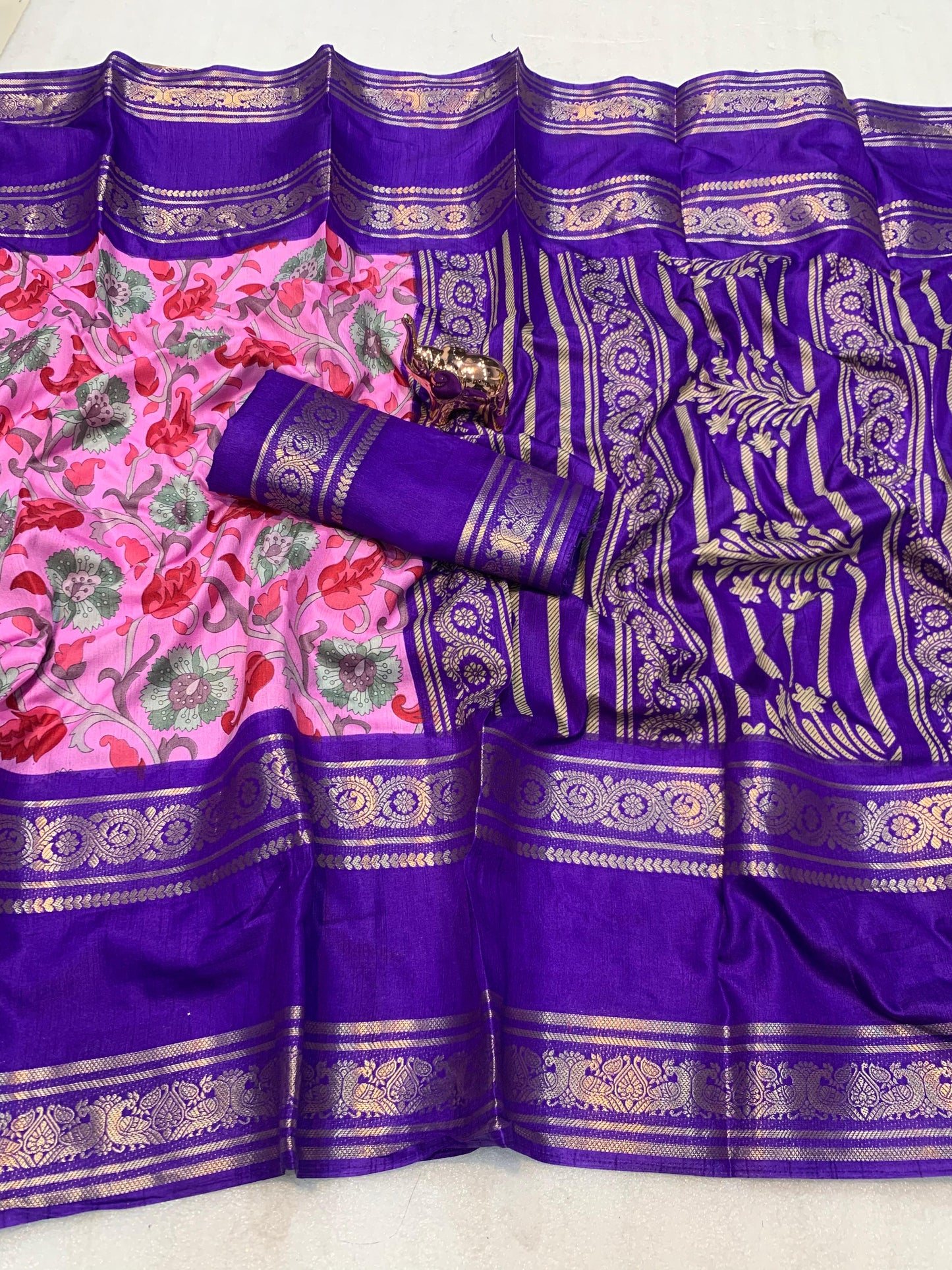 Kayatri New Soft Silk Kalamkari Print Saree