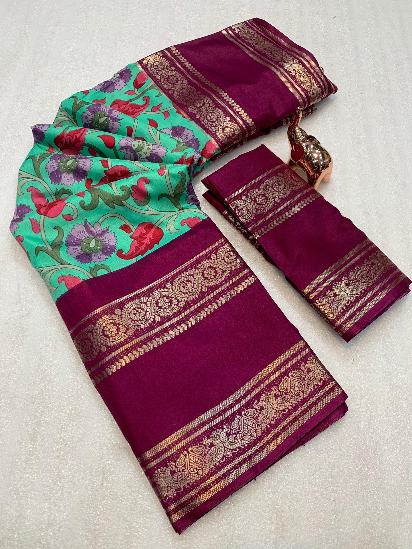 Kayatri New Soft Silk Kalamkari Print Saree