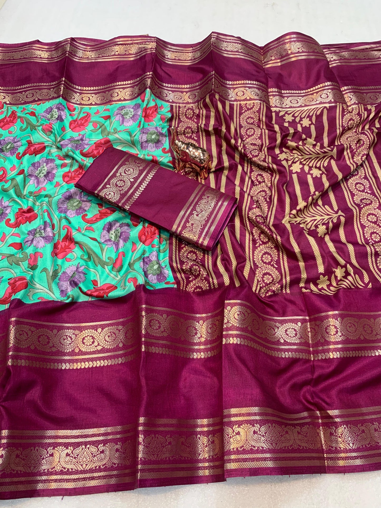 Kayatri New Soft Silk Kalamkari Print Saree