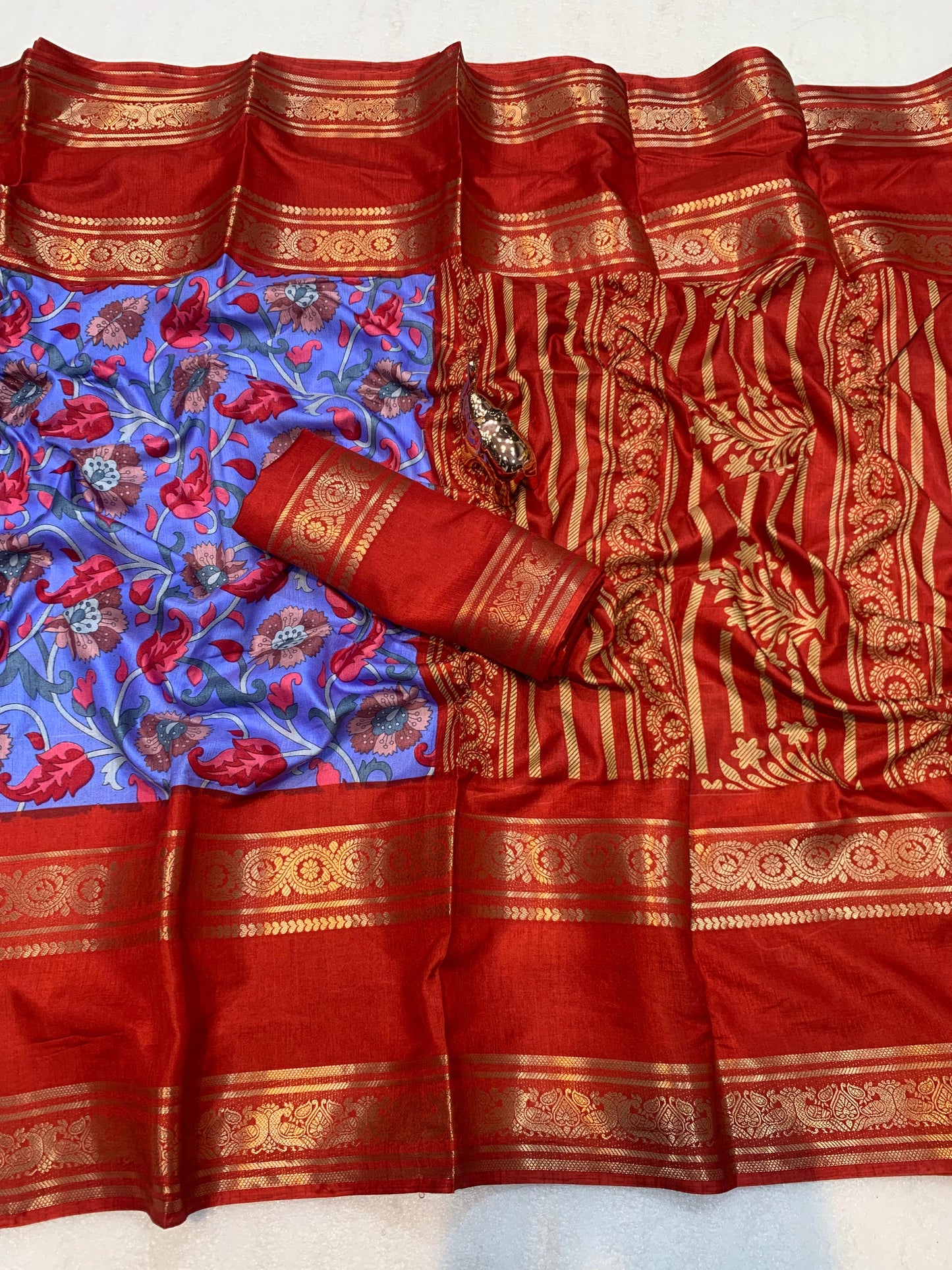 Kayatri New Soft Silk Kalamkari Print Saree