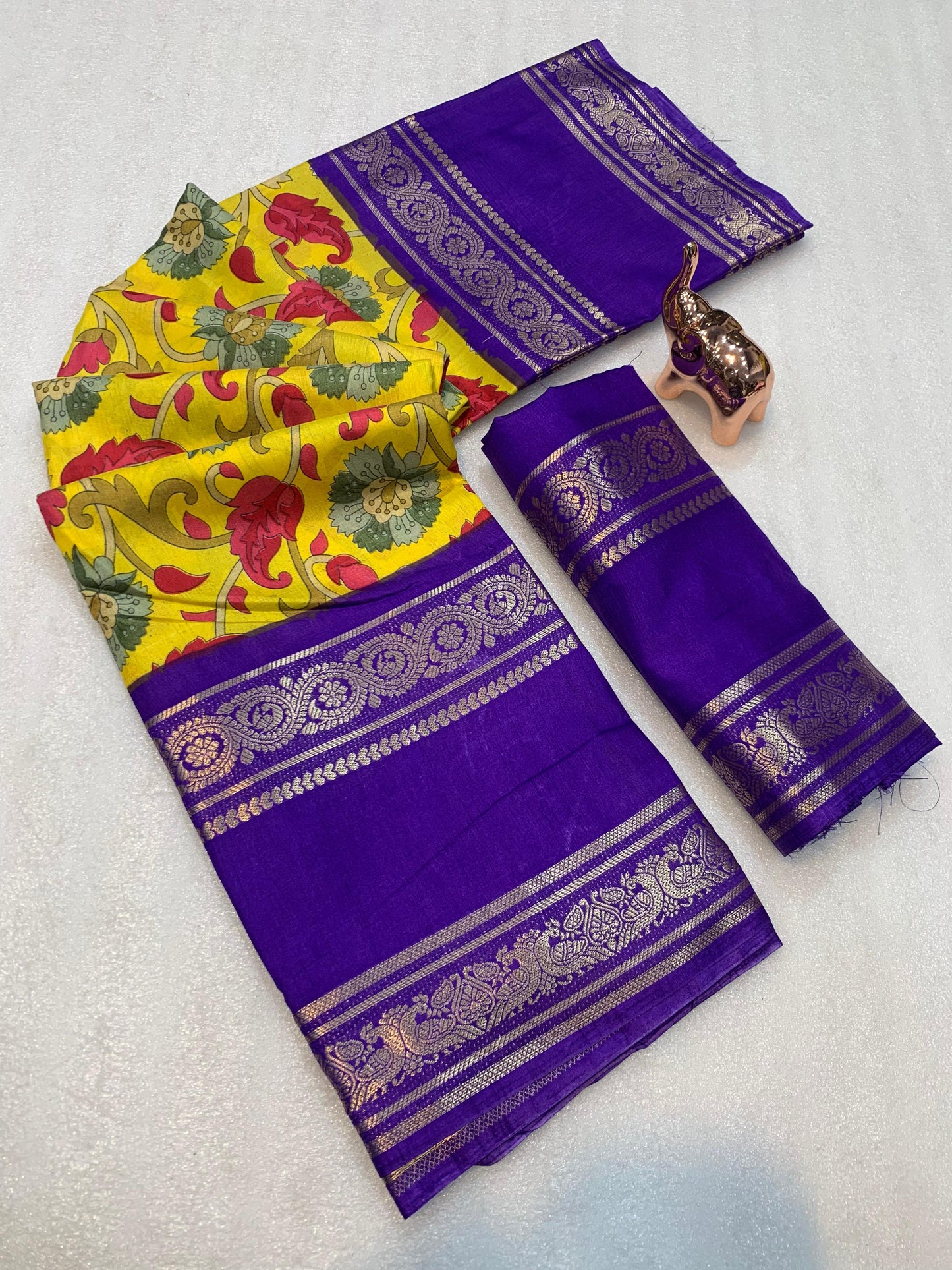 Kayatri New Soft Silk Kalamkari Print Saree