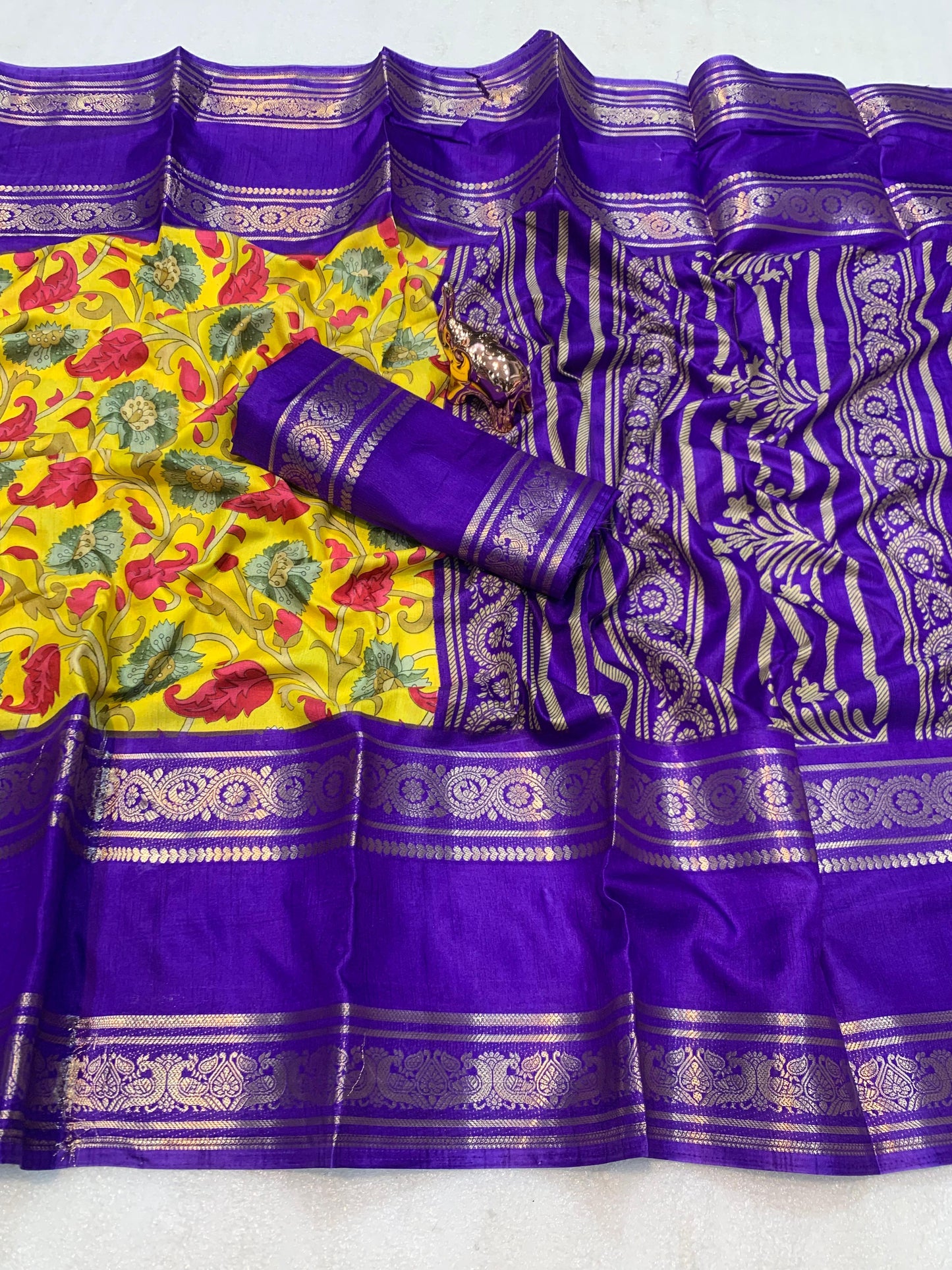 Kayatri New Soft Silk Kalamkari Print Saree