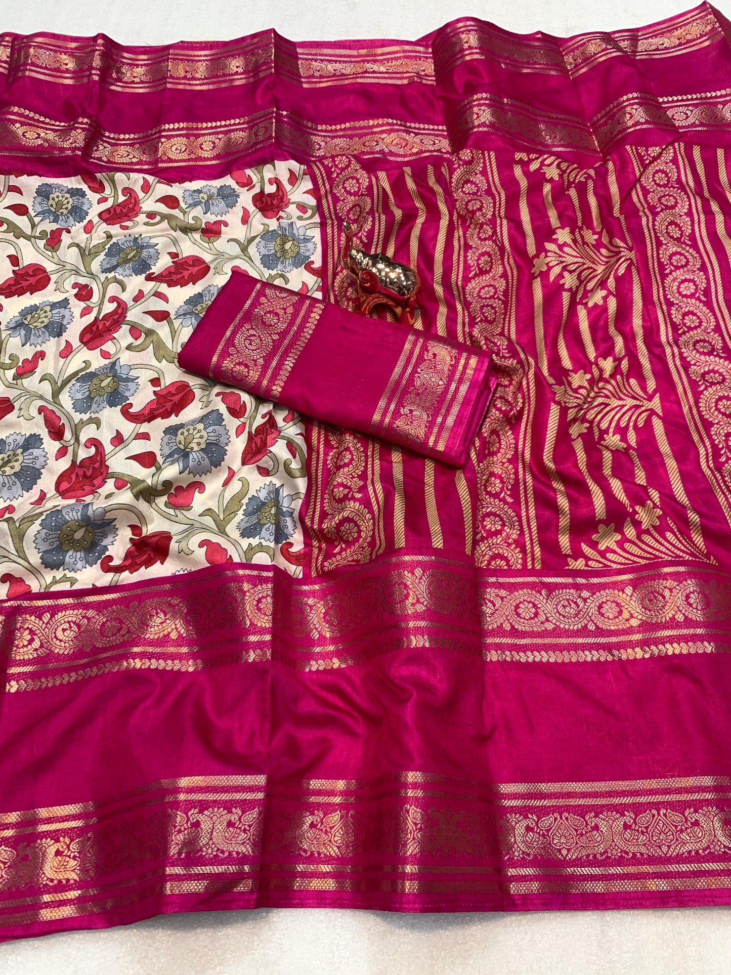 Kayatri New Soft Silk Kalamkari Print Saree
