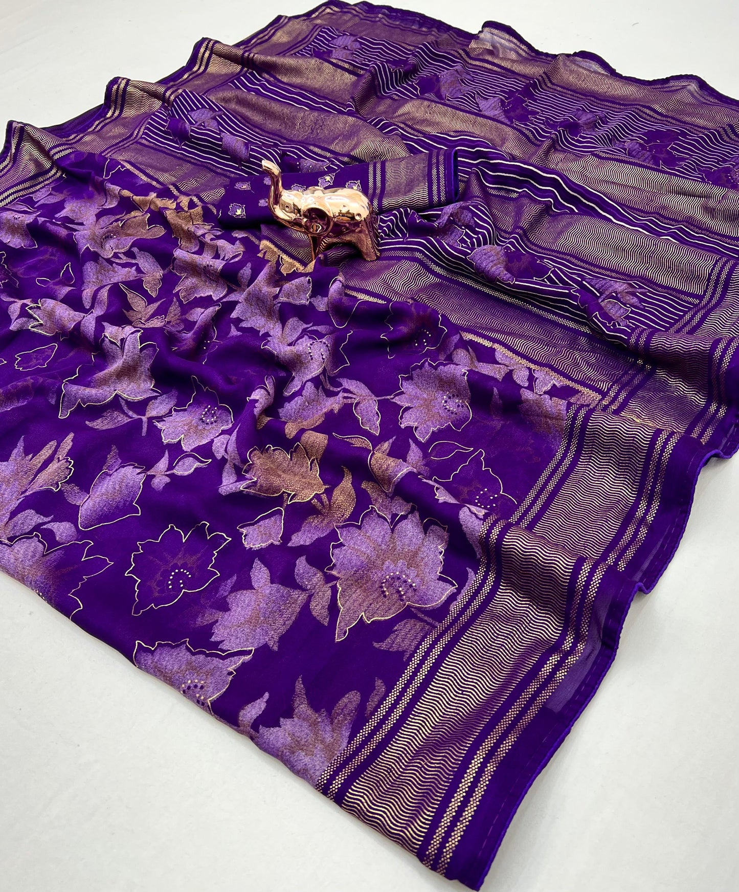 Kayatri New Viscose Georgette Foil Print Saree