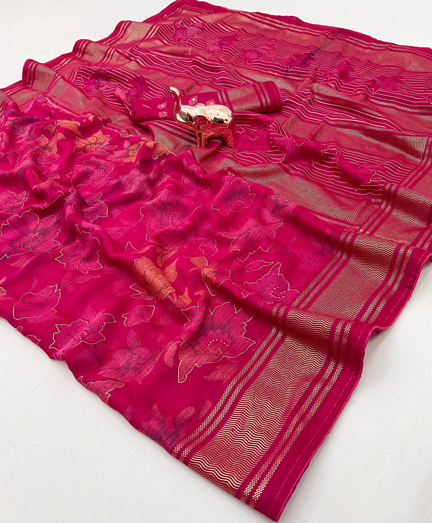 Kayatri New Viscose Georgette Foil Print Saree