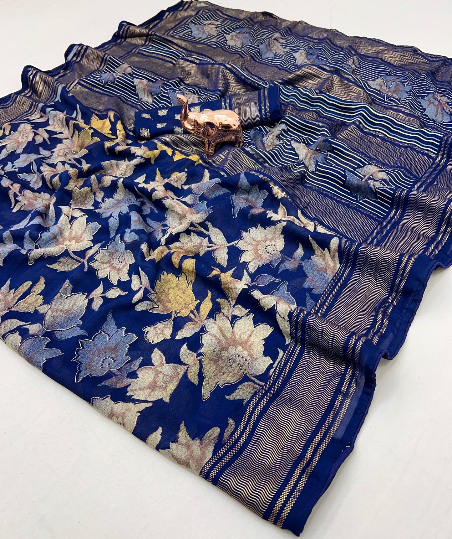 Kayatri New Viscose Georgette Foil Print Saree