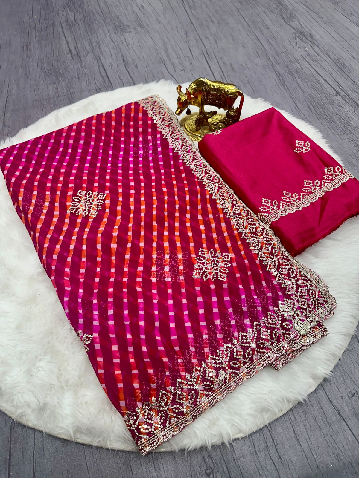 Kayatri New Premium Georgette Leheriya Style Saree