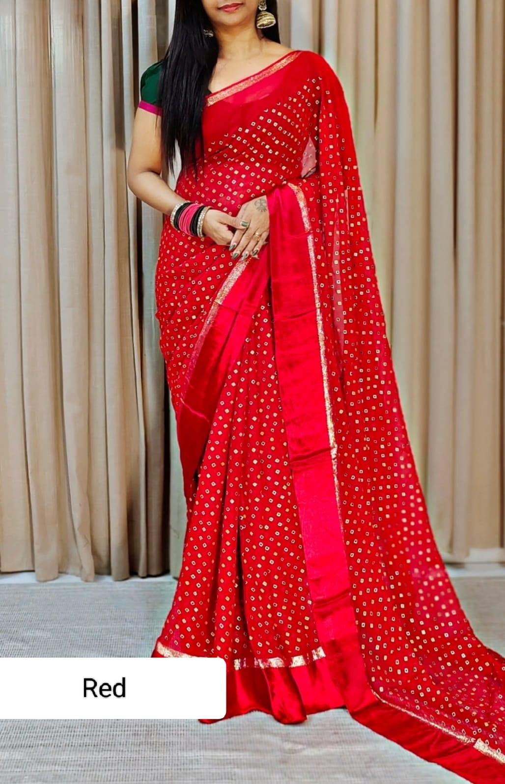 Kayatri New Soft Viscose Georgette Bandhani Style Saree