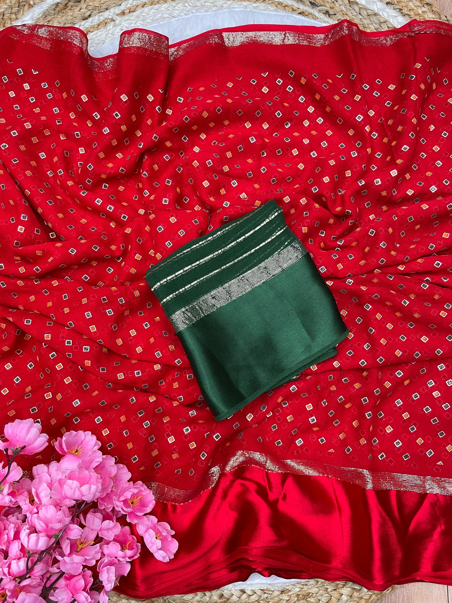 Kayatri New Soft Viscose Georgette Bandhani Style Saree