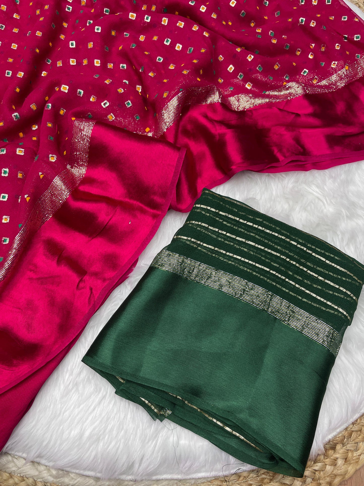 Kayatri New Soft Viscose Georgette Bandhani Style Saree