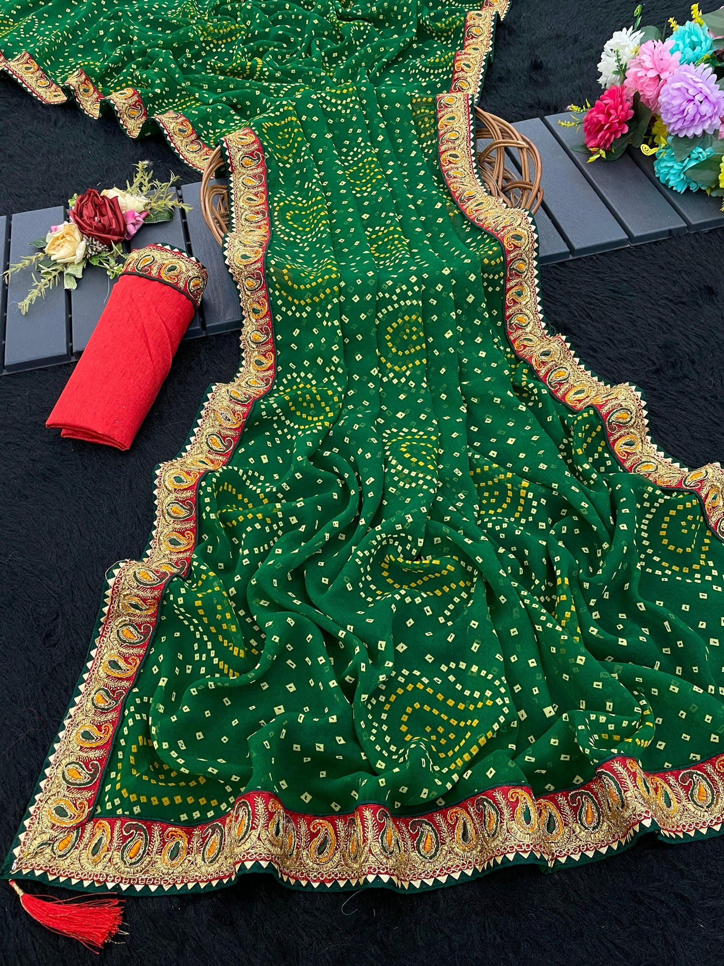 Kayatri New Viscose Georgette Gotapatti Handwork Saree